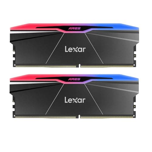 Lexar ARES Gen2 RGB RAM DDR5 32 GB (2x16GB) 6000 MHz CL28, pamięć biurkowa DRAM UDIMM 288-pinowa, pamięć do gier PC obsługuje XMP 3.0/wspierane przez SK hynix/CL28-36-36-68/1.4V