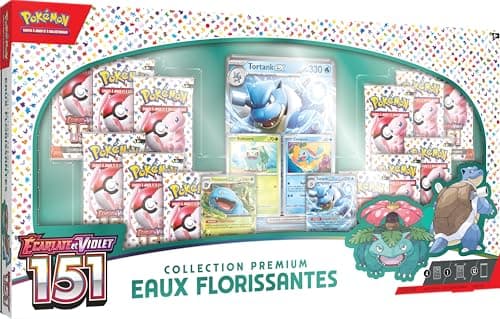 Pokémon: Collection Premium Eaux Florissantes du JCC Pokémon (4 Cartes Promo Brillantes, 1 Carte Grand Format Brillante et 12 boosters)