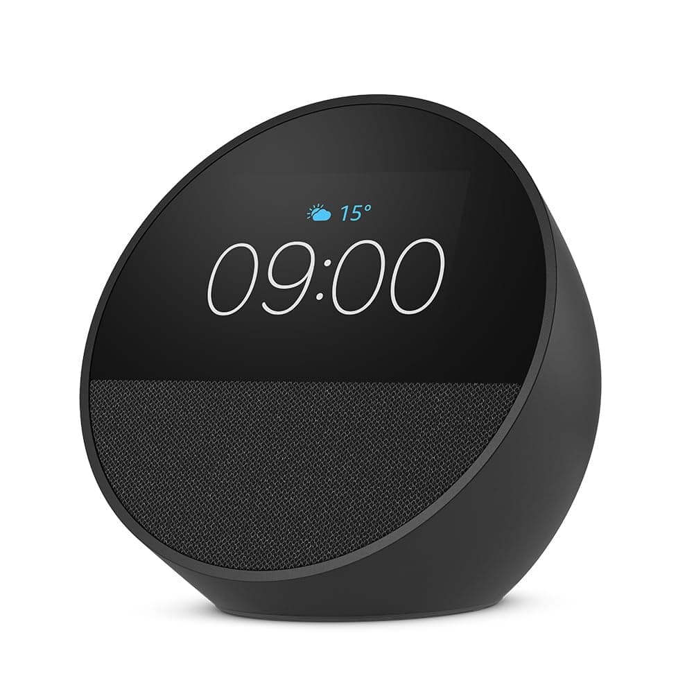 Amazon Echo Spot (neueste generation), smarter Wecker mit sattem Klang und Alexa, Schwarz