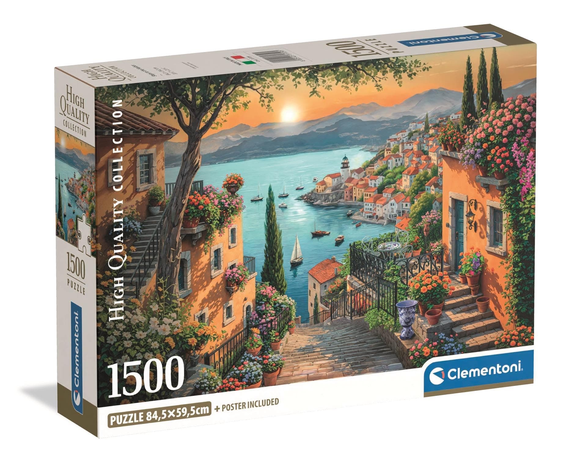 Clementoni Puzzle Collection - Steps to The Harbor 1500 Stücke - Compact Box, Puzzle für Erwachsene 14-99 Jahre, Geschenk für Mann und Frau, Made in Italy, 31729