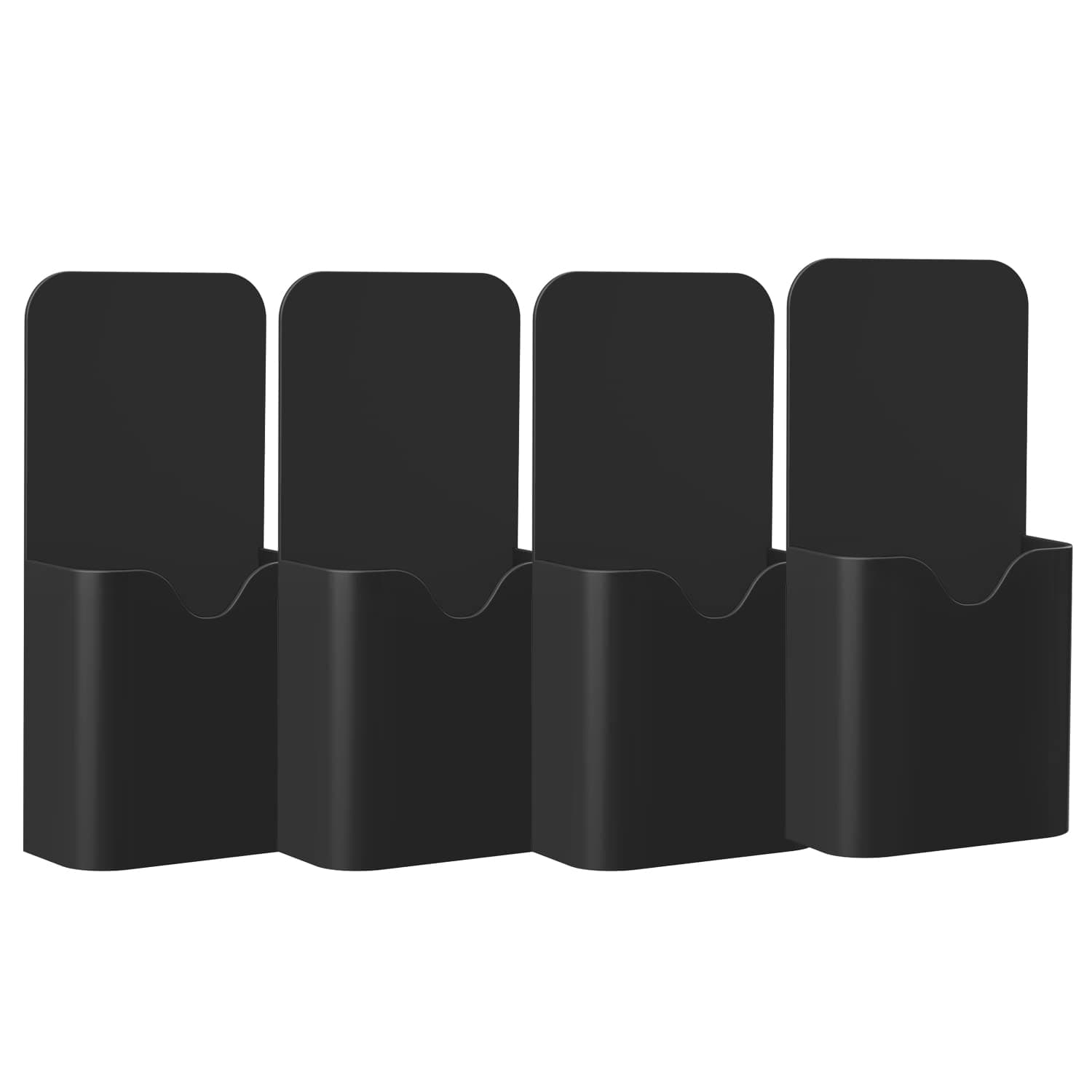 MoKo Magnetisch Markerhalterung, 4 Stück Stift/Bleistift/Magnete/Marker Ablage Whiteboard Stifthalter Schulbedarf für Schulleben Zuhause, Kühlschrank, Schließfach, Magnetische Oberflächen - Schwarz