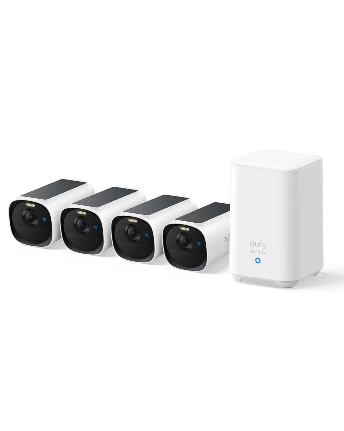 eufy Security eufyCam E40 4-Kamera-Set mit Homebase 2, kabellose 2K Solarkamera für außen, mit integriertem Solarpanel, MaxColor-Nachtsicht, erweiterbarer lokaler Speicher, ohne monatliche ABO-Kosten