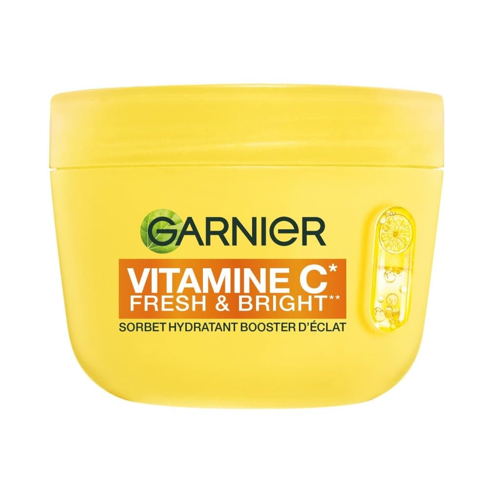 GARNIER - SkinActive Vitamine C - Crème Sorbet Hydratante Boost d'Eclat Fresh et Bright - Crème Hydratante et Anti-Taches - Unifie et Illumine le Teint - Tous Types de Peaux - 85 ml