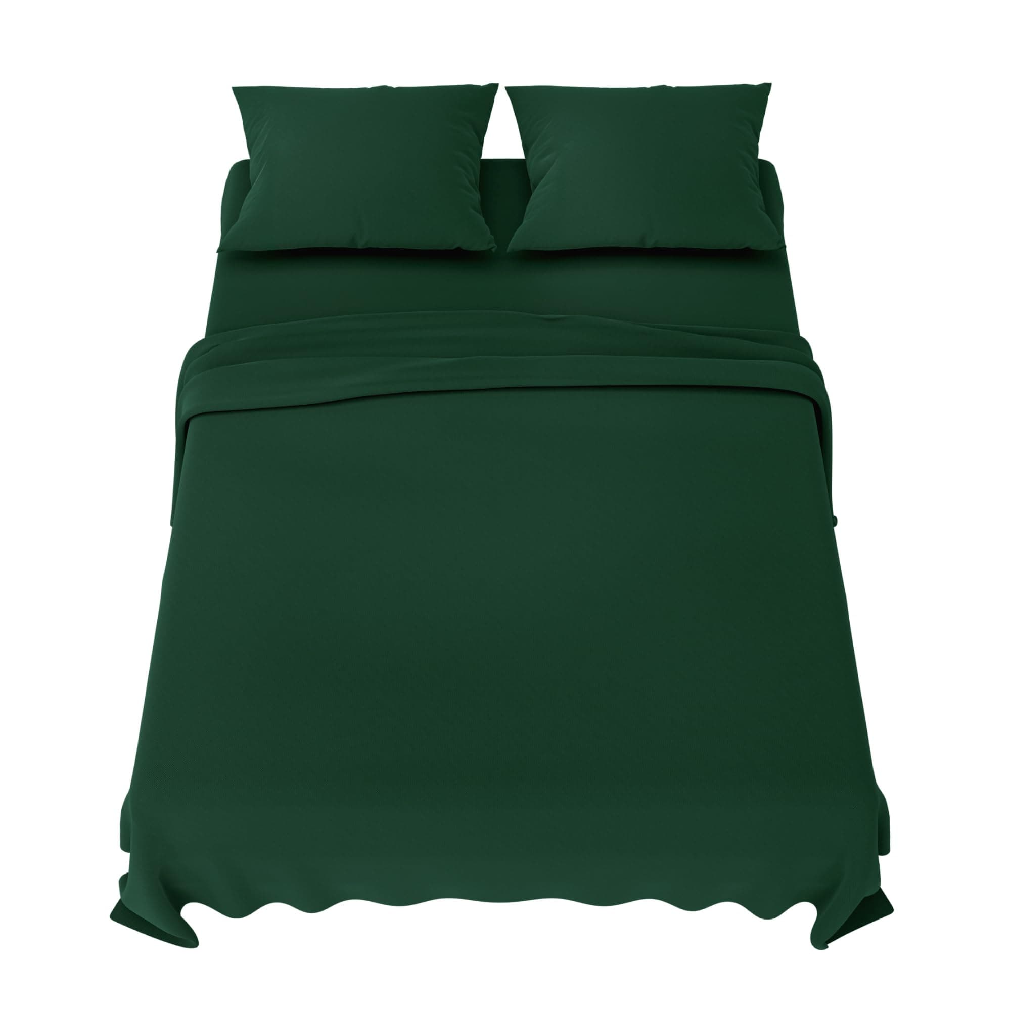 Dreamzie Lenzuola Una Piazza e Mezza 140x200 cm - Completo Lenzuola 4 Pezzi in Microfibre - Lenzuolo con Angoli - Lenzuola Sopra - 2 Federa 65x65 - Lenzuola Una Piazza e Mezza 140x200cm Verde