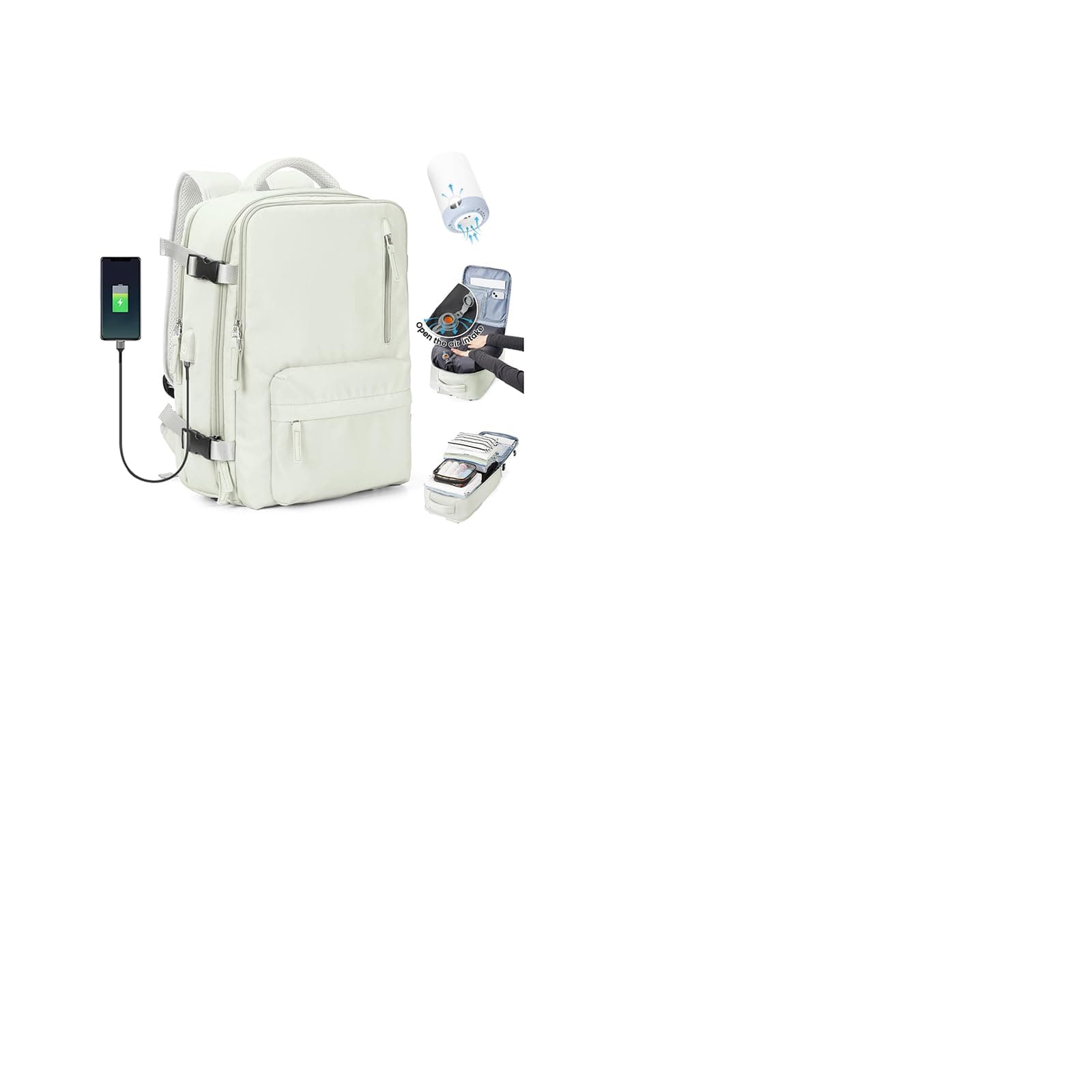 SZLX Mochila al Vacío con Bomba Equipaje de Mano 40x30x20 Ryanair Vueling Wizzair Mochila Viaje Cabina Avion 40x20x25 Mujer Bolsas de Viaje 45x36x20 Easyjet Maleta Portatil 14 pulgadas Hombre con USB