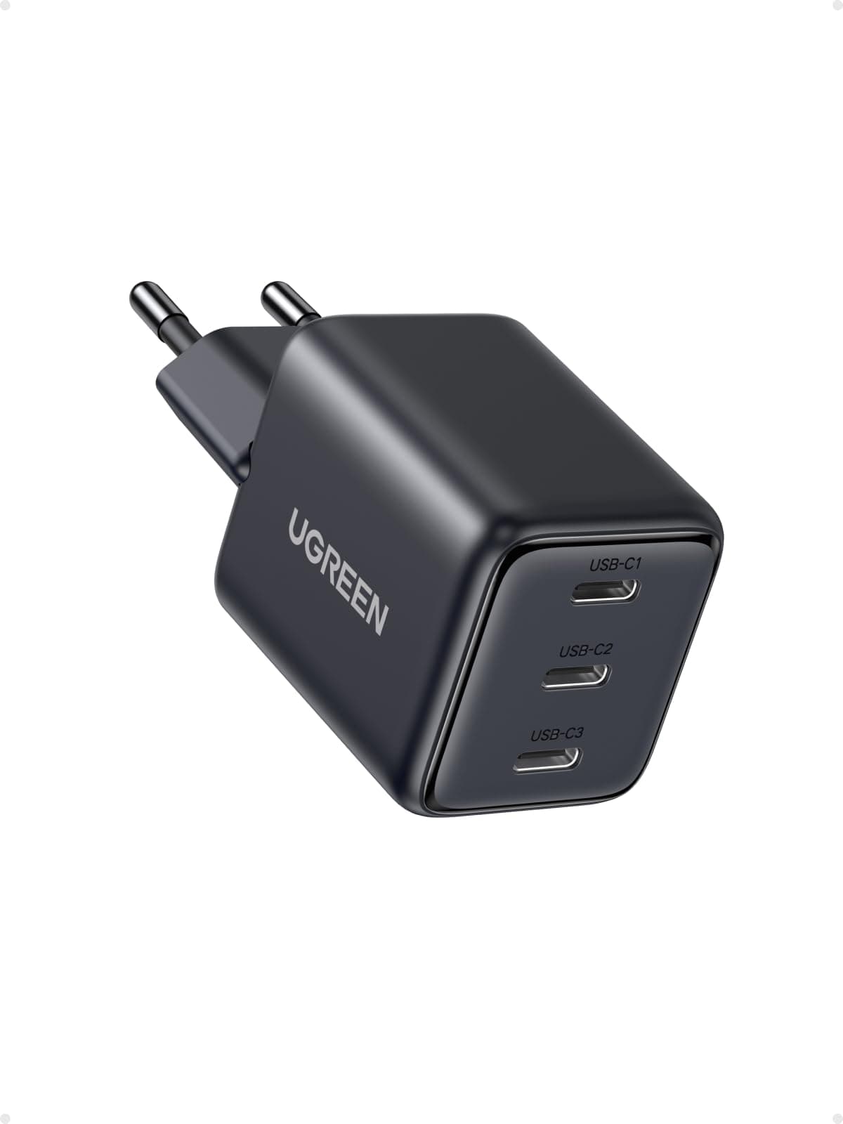 UGREEN USB C Ladegerät 30W GaN Netzteil mit 3X USB-C-Port PD Schnellladegerät Kompatibel mit iPhone 17, 17 Pro Max, Air, 16, 15, 14, 13, 12, iPad, Galaxy S25, S24, S23, Pixel 9