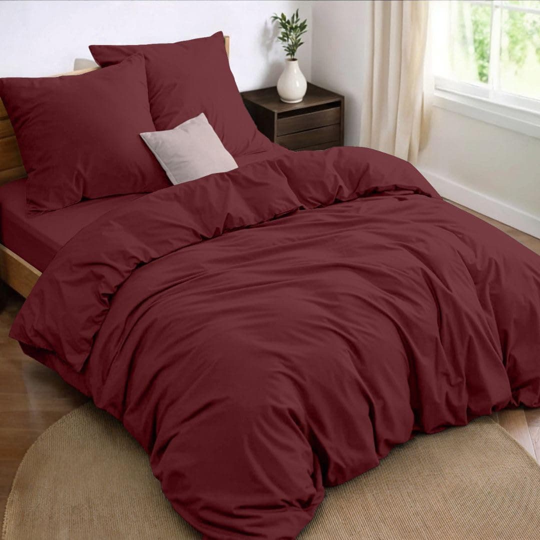 Dreamzie Parure de Lit 160 x 200 4 Pièces Housse de Couette 240x220 cm + Drap Housse 160 x 200 cm avec 2 taies d'oreillers 65x65 cm 240x220 Parure 100 Fils/cm² en Microfibre - Oeko-Tex