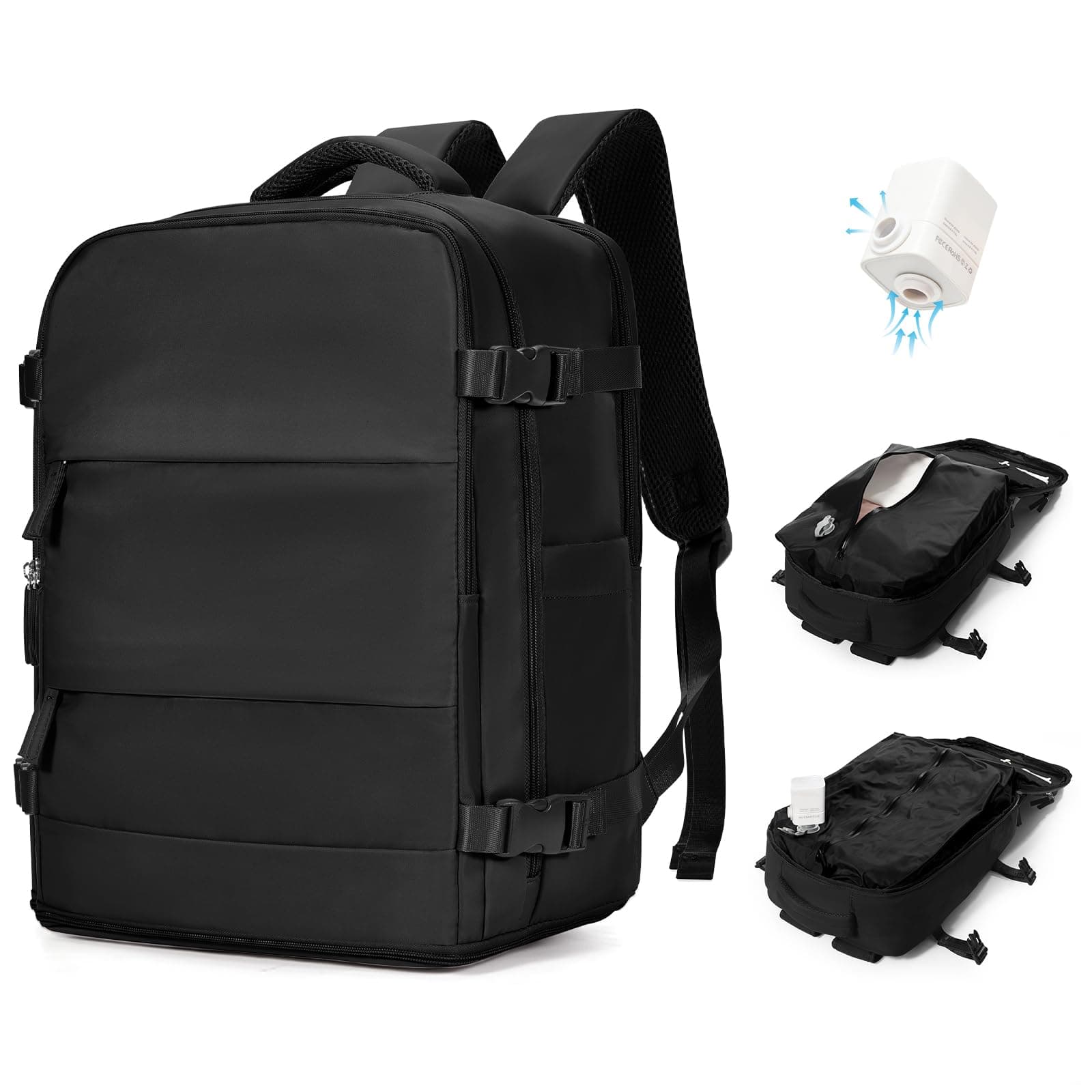 BJLFS Mochila Viaje Cabina Avion 40x30x20 Ryanair Wizzair Mochila al Vacio con Bomba Equipaje de Mano 40x30x20 Vueling Mujer Mochila Cabina al Vacio Mochila Portatil 17 Pulgadas Hombre