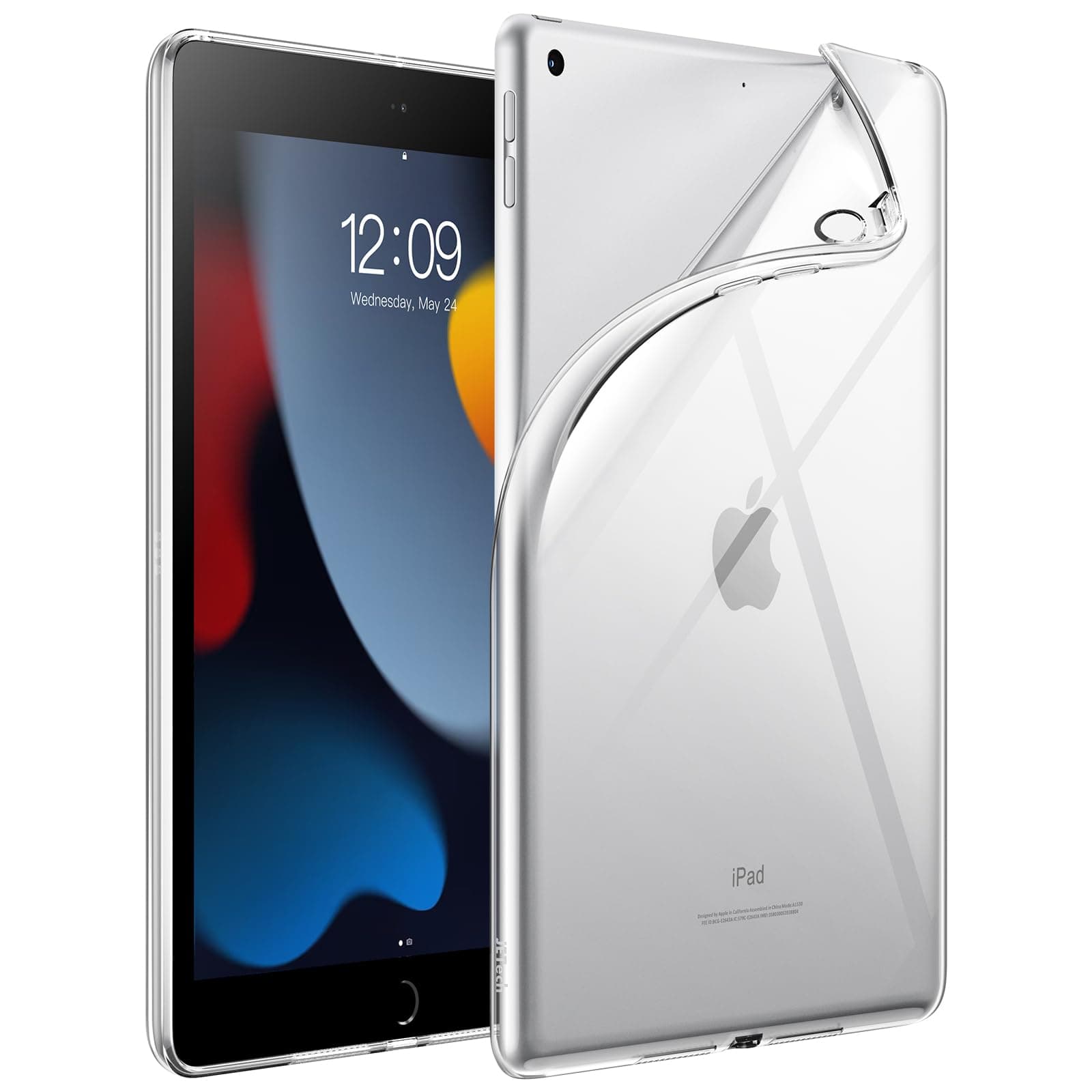JETech Hülle für iPad 9/8/7 (10,2 Zoll, Modell 2021/2020/2019, 9./8./7. Generation), Weicher TPU Transparente Dünner Stoßfest Tablet Schutzhülle (Durchsichtig)