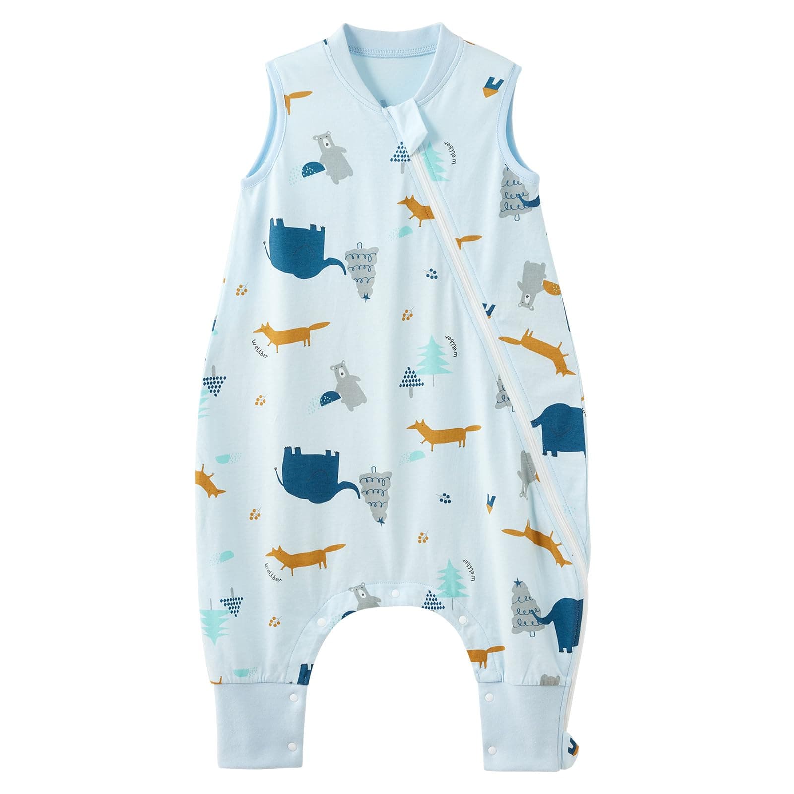 Duomiaomiao Sacco nanna estivo, sacco a pelo con piedi 0,5 tog, sottile sacco a pelo estivo con piedi, 100% cotone sacco a pelo bambini estate 3-4 anni