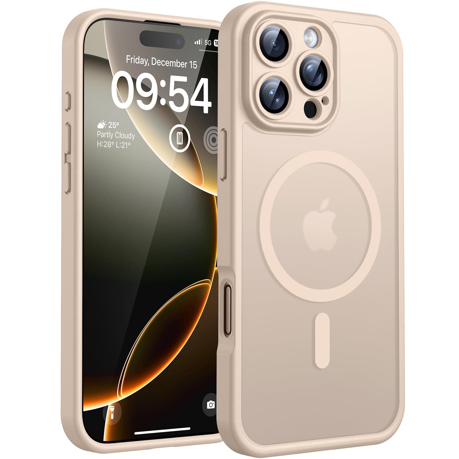 TOCOL Cover Antiurto per iPhone 16 Pro 6,3 Pollic, Airbag ammortizzante integrato, Custodia per iPhone 16 Pro Protezione Antiurto, Titanio Sabbia