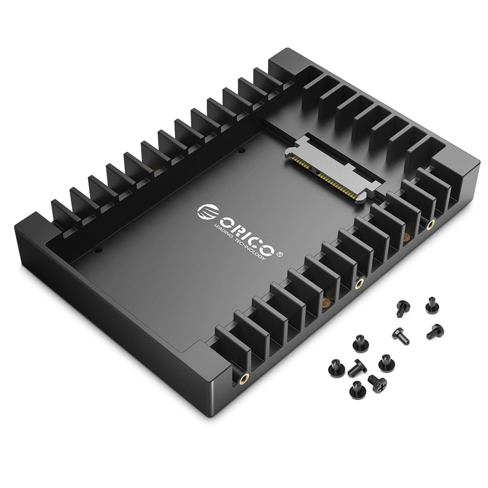 ORICO 2,5" auf 3,5" interner Festplattenadapter Konverter Einbaurahmen Wechselrahmen, für 2,5 Zoll SATA HDD oder SSD von 7/9,5/12,5 mm, Kein Kabel Erforderlich(1125SS) (1 Stück)