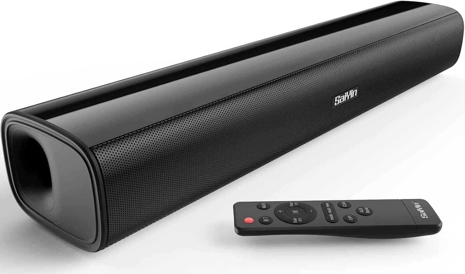 Saiyin Barre de Son pour TV, Petite Barre de Son de 40 W, Barres de Son Home Cinema avec Connexion Bluetooth 5.3/Optique/AUX pour PC/Jeux vidéo/projecteurs, 17 Pouces