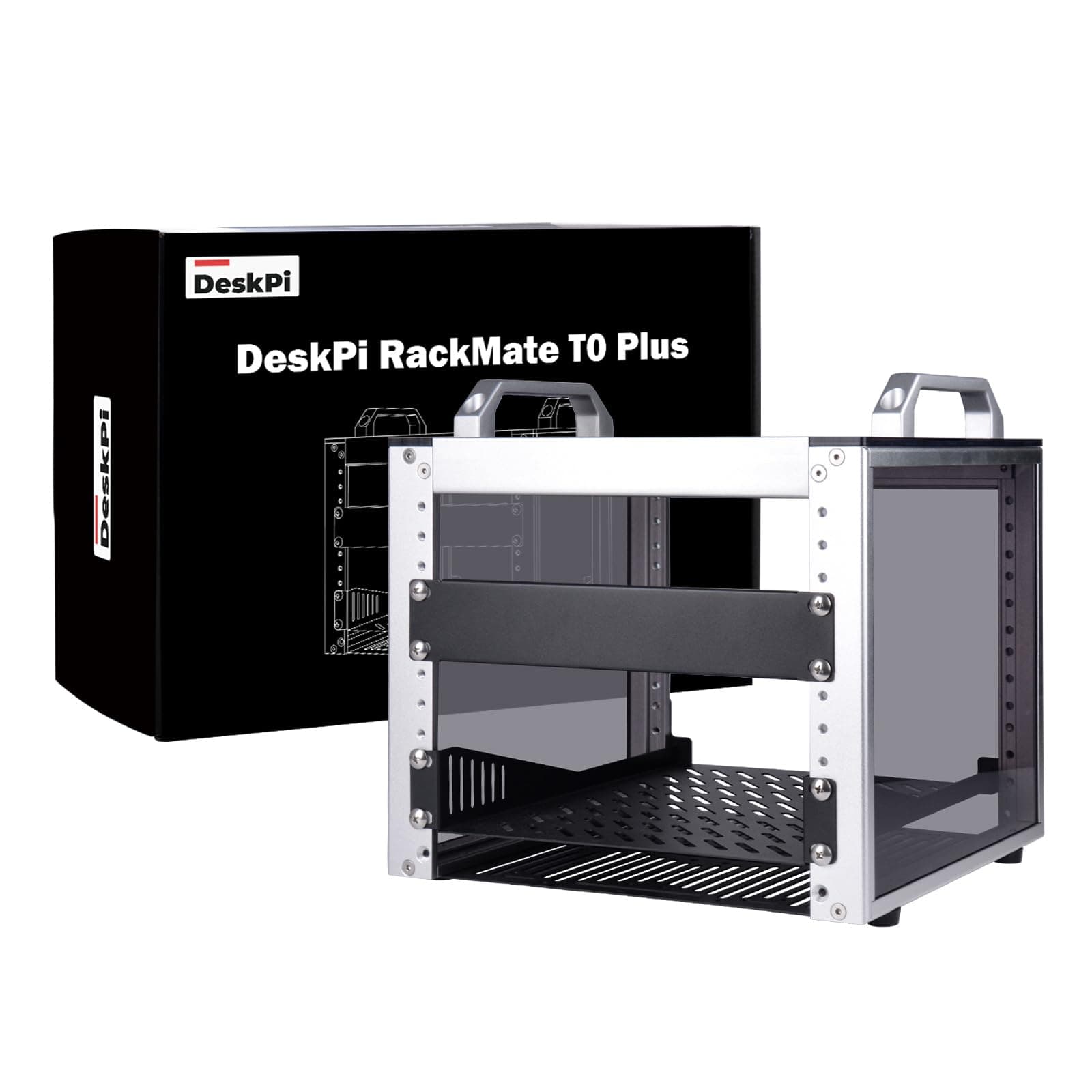 GeeekPi Gabinete de servidores 4U, rack de red de 10 pulgadas para servidores, red, equipo A/V, montaje en rack DeskPi RackMate T0 Plus, profundidad de 10.23 pulgadas (260 mm) (plata, 10.25 pulgadas