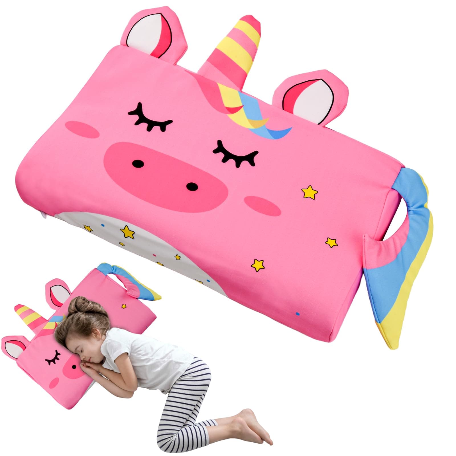 YAOZUP Cuscino Memory Foam Bambini,Cuscino Culla,Cuscino per Bambini con Federa,Ipoallergenico,Anti Acari,Cuscino per Bambini per Sonnellini per Ragazzi e Ragazze (3-10 Anni) (Unicorno)
