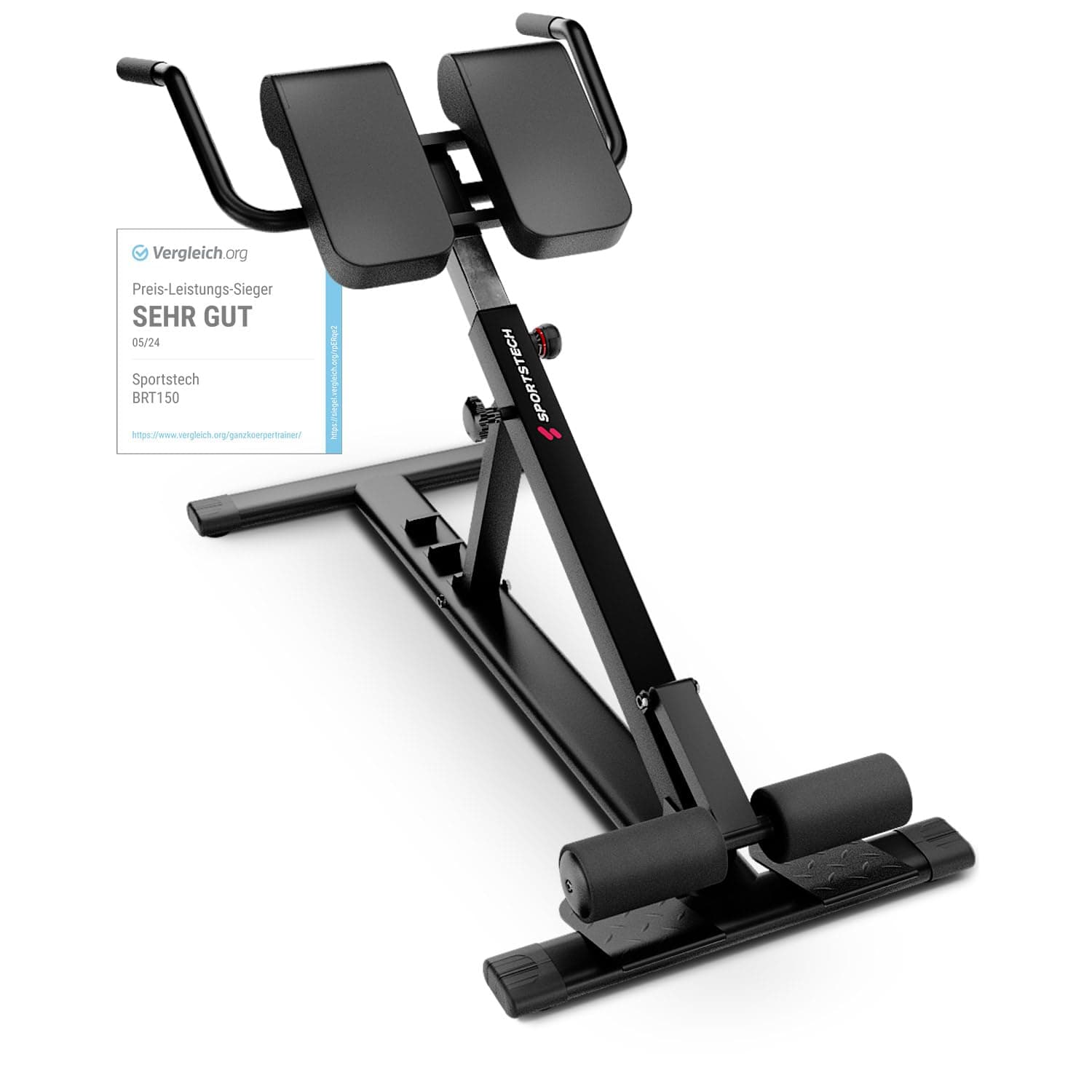 Sportstech 6in1 Bauch- und Rückentrainer für zuhause, Multifunktion Hantelbank verstellbar, training bench press bank, Deutsche Qualitätsmarke, Bauch Beine Po, BRT150