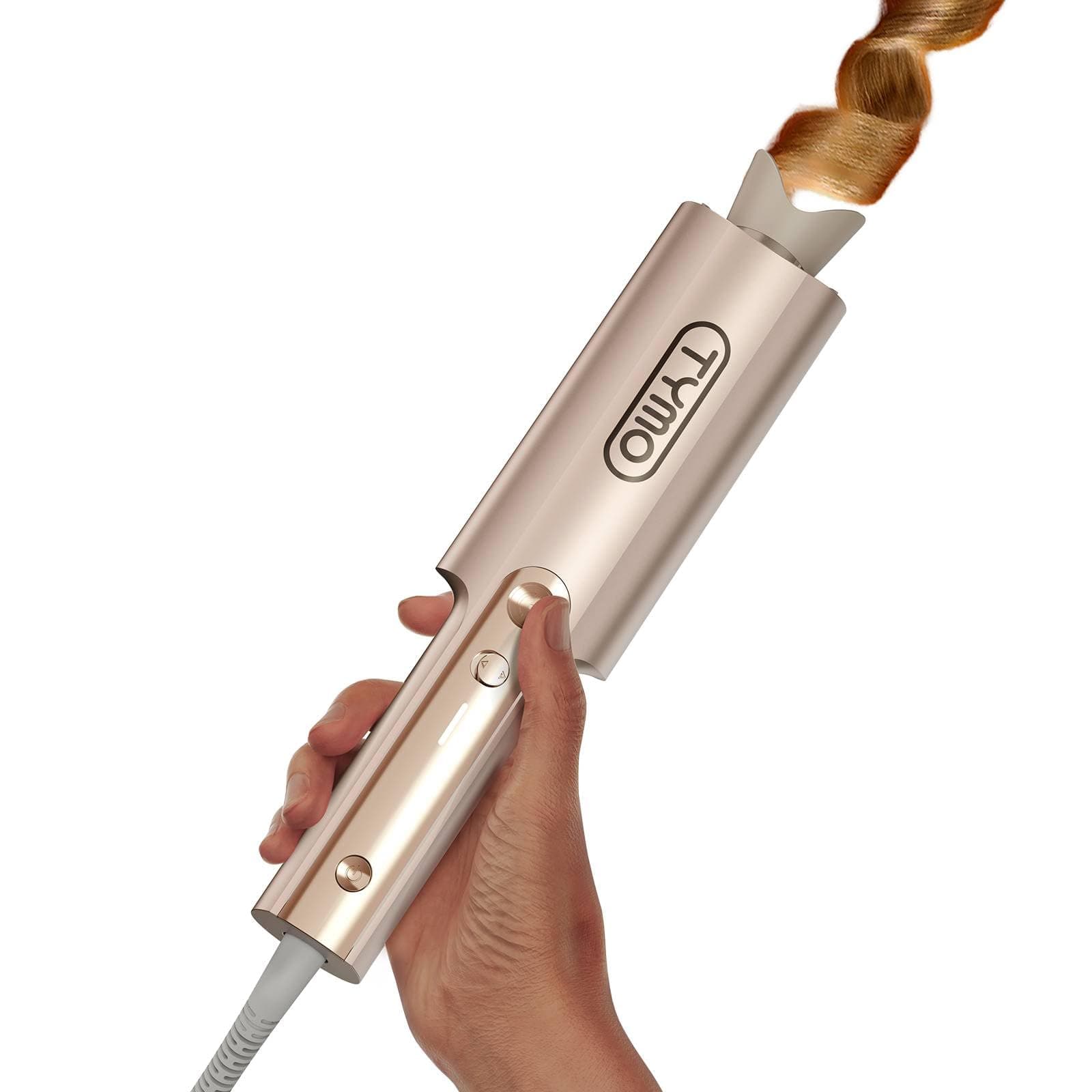 Lockenstab Automatisch - Lockenstab Große Locken 32mm Beach Waves Lockenwickler für Lange Haare TYMO Curlpro Plus Anti-Verbrennungs Hair Curler Automatischer Lockenstäbe Schnelle Erhitzung, Gold