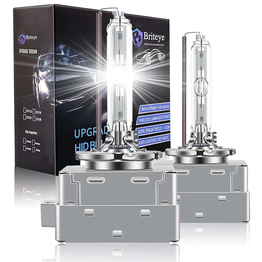 Briteye Bombillas Xenon D1S 35W 85V 6000K Luz Blanca Faros de Coche (2pcs)