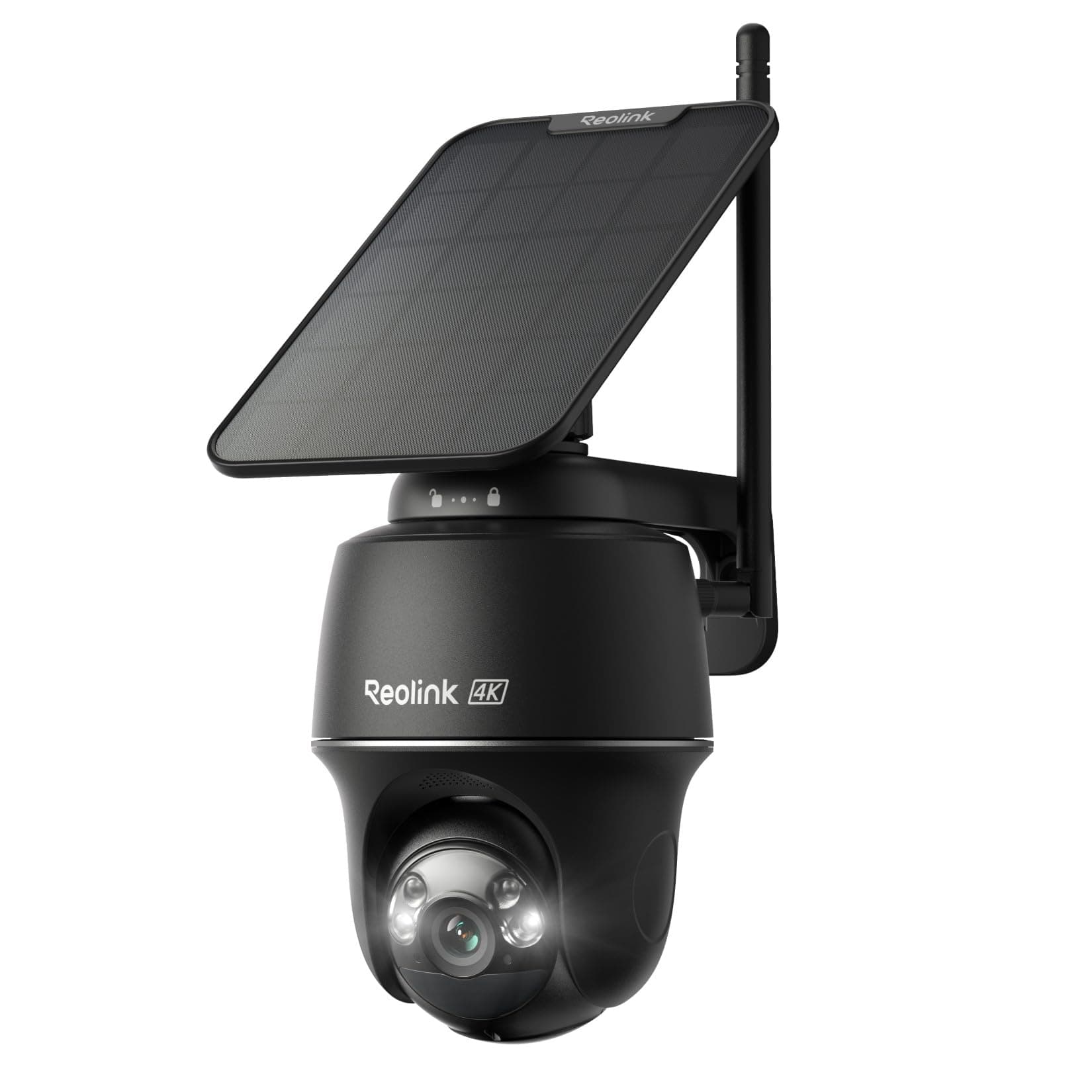 Reolink 4K Überwachungskamera Aussen Solar, 360°/140° Schwenk-/Neige, Auto-Tracking, WLAN Kamera Outdoor Akku mit Farbnachtsicht, 2,4/5GHz WiFi, KI-Erkennung, Argus PT Ultra(Schwarz) +Solarpanel