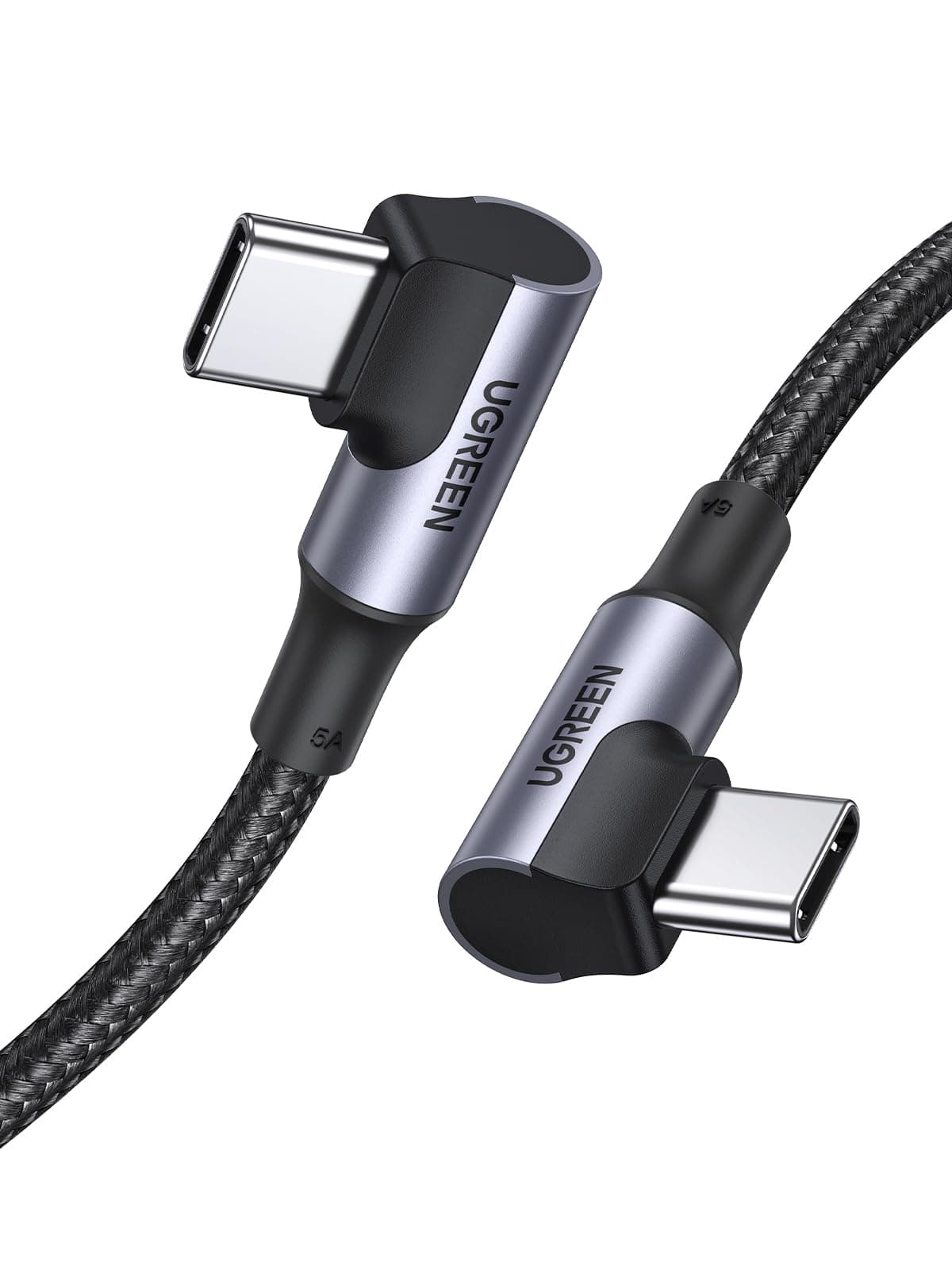 UGREEN Cavo USB C 90 Gradi 100W 5A/20V, Cable Type C Compatible con iPhone 17 Pro Max Air/16/15/14, Macbook Pro/Air, Galaxy S24Ultra/S23/S22, Pixel 9/8/7 ecc 0,5M