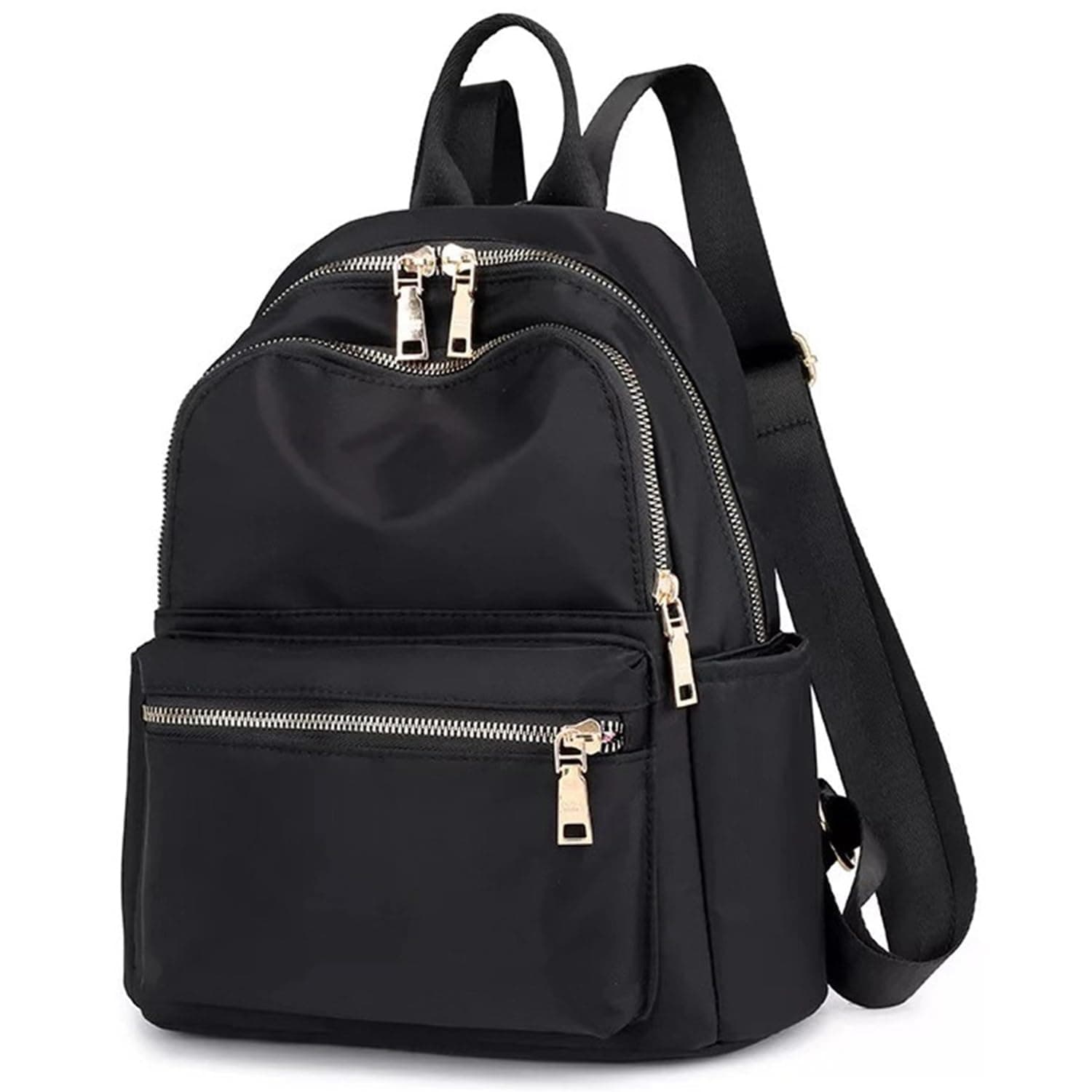 Kommodum - Zaino Donna Zainetto Borsa a Spalla Borse a Mano Leggero Casual Multi-tasche Zainetto Tasca anti-furto per Viaggio Scuola Lavoro Shopping Colore Nero