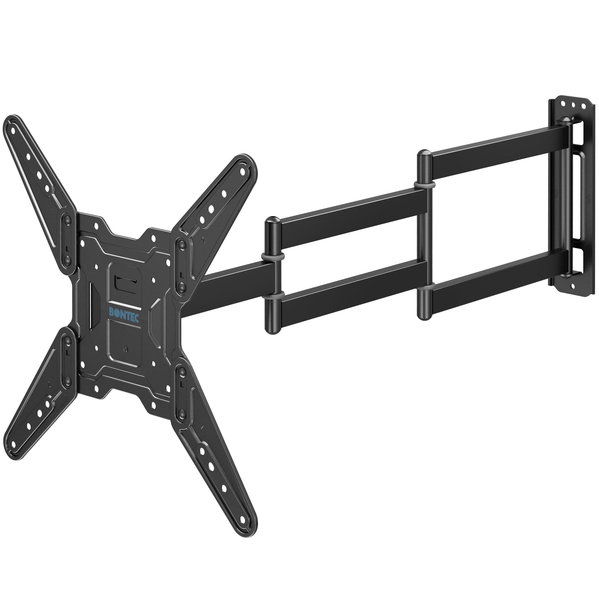 BONTEC Support Mural TV Orientable et Inclinable, Bras Articulé 26-65 Pouces, Charge 35 kg, Extension 95 cm, VESA 400x400, Fixation Murale Solide pour Écran Plat ou Incurvé, Idéal pour Salon, Bureau