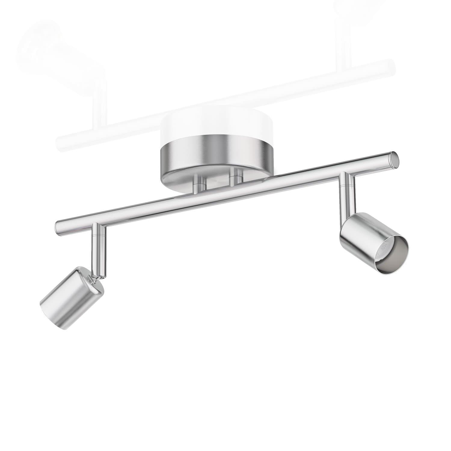 ledscom.de Deckenleuchte LUNARA, 2-flammig, edelstahl matt, 2x GU10 max. 25W