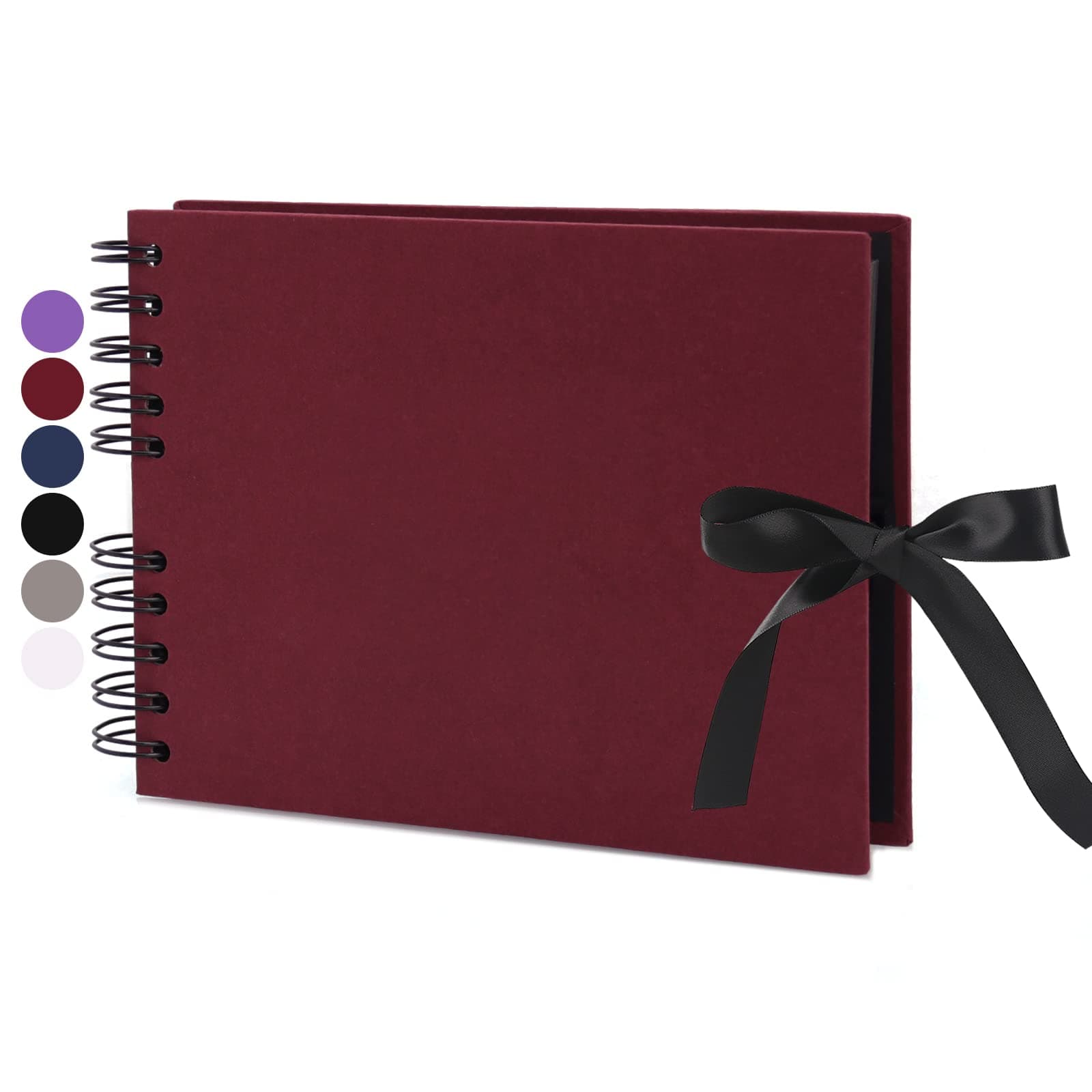 Vienrose Album Fotografico Fai da Te Spirale Scrapbooking Albums 40 Pagine Nero con Spirale 24x17 cm Regali per Nozze Battesimi Ricordi di Famiglia Regalo Compleanno Natale San Valentino, Rosso