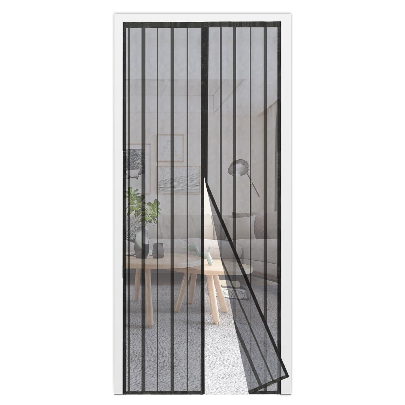 Sekey 80x220 cm Zanzariera Magnetica per Porta, anti Insetti, per Legno, Ferro, Porte in Alluminio, Facile da Installare, Non è Necessario Praticare Fori, Apertura e Chiusura Silenziosa, Nero