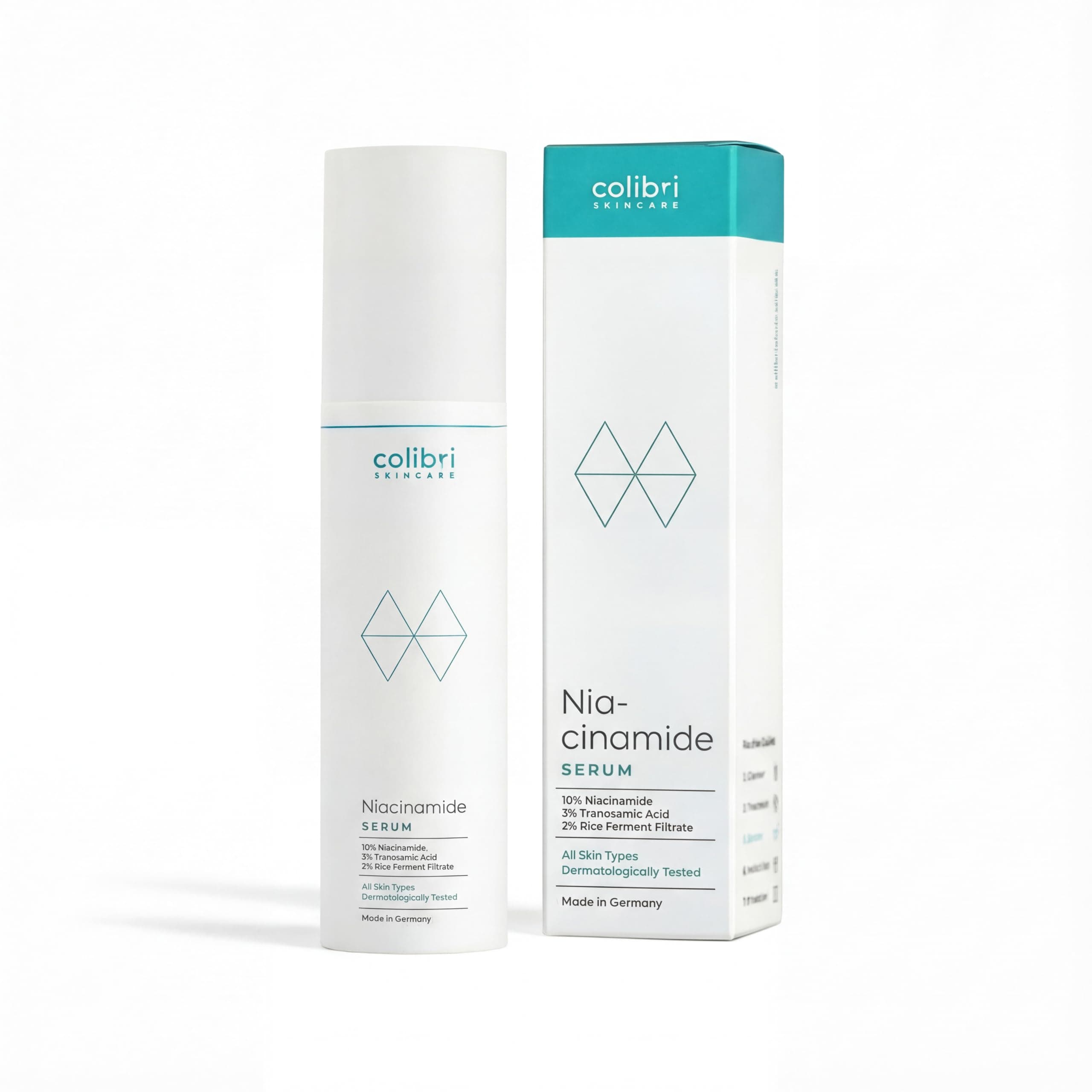 colibri skincare 10% Niacinamide Serum 50ml - Porenverfeinerndes Serum für unreine Haut, gleicht Rötungen & Hyperpigmentierung aus und unterstützt Talg- & Feuchtigkeitsbalance - Made in Germany