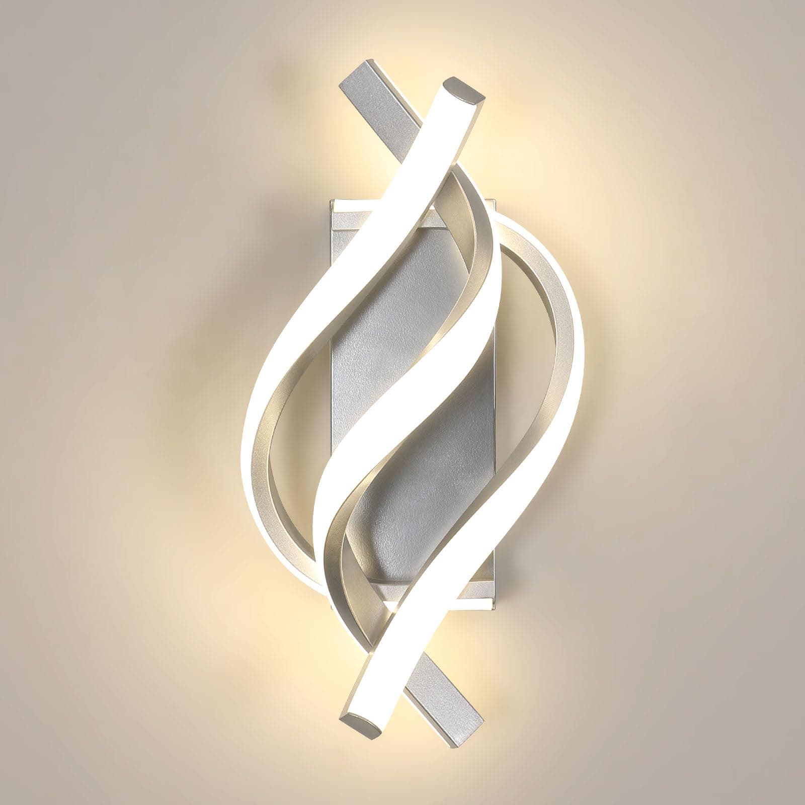 Comely Applique da Parete Interno, 22W 4500K Luce Neutra Applique Camera da Letto Spirale, Lampada da Parete LED Interno Allumini oper Soggiorno, Camera da Letto, Sala da Pranzo, Corridoio e Studio