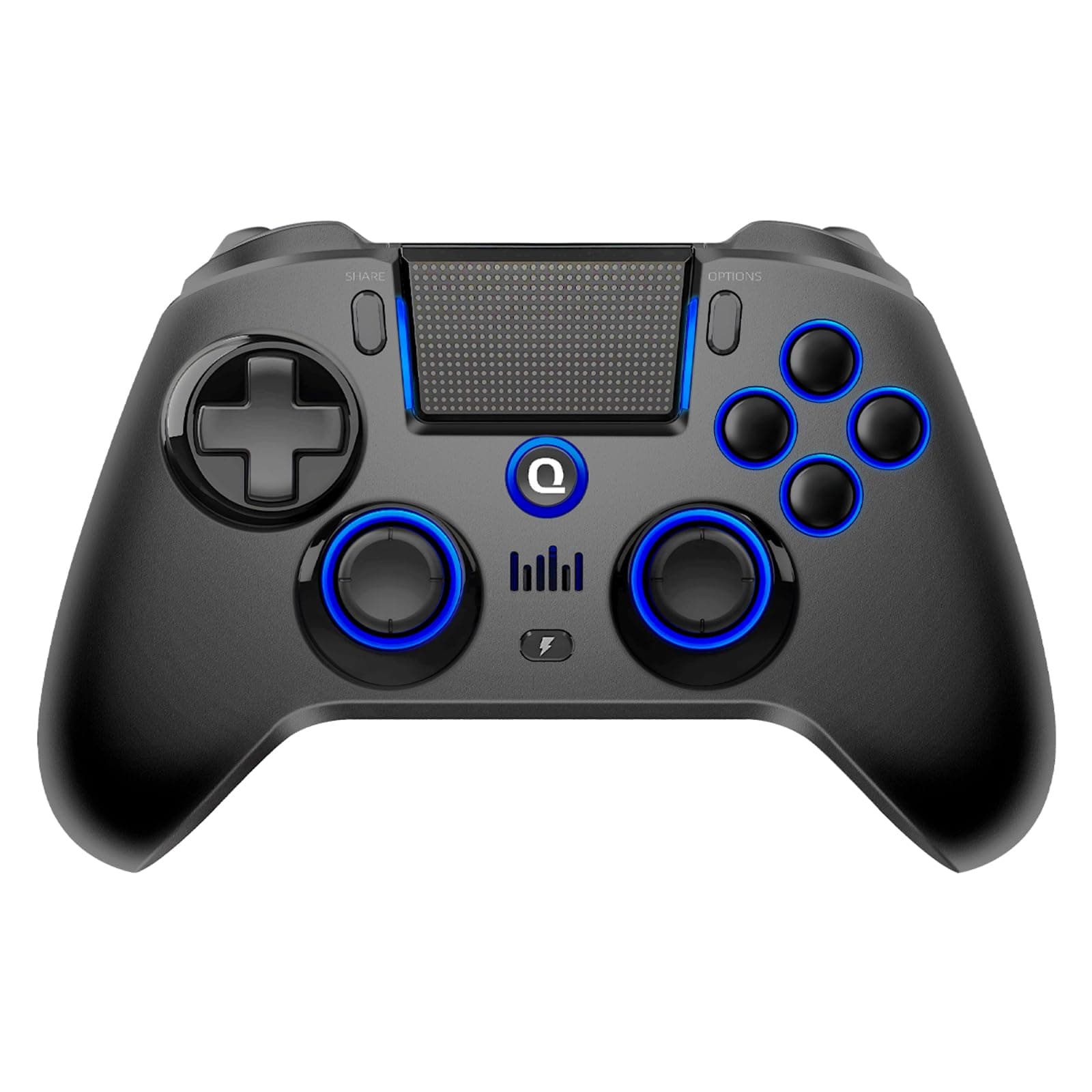 QRD Controlador inalámbrico Spark N5 para PS4 Pro Slim, PS3, PS2, Steam Deck, PC, Windows, Mac, iOS, Android TV Box, joystick de control de efecto Hall con altavoz y micrófono, macro N1 y N2, turbo