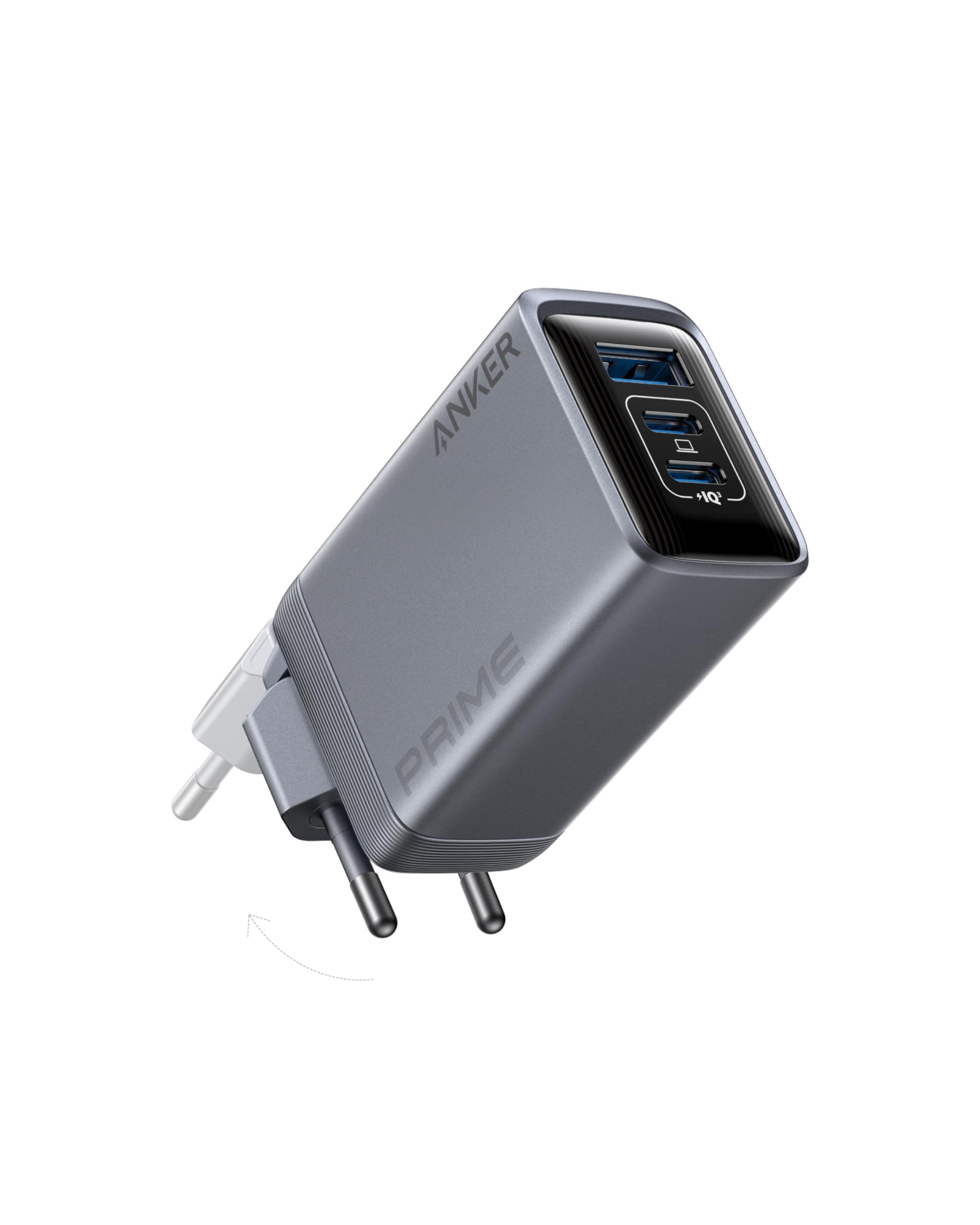 Anker Prime Ladegerät, 100W USB C Ladegerät, 3 Port GaN faltbares und kompaktes Anker Wandladegerät, für MacBook, iPad, iPhone Modelle iPhone 17/16/15 Series, Galaxy S24/S23 und mehr