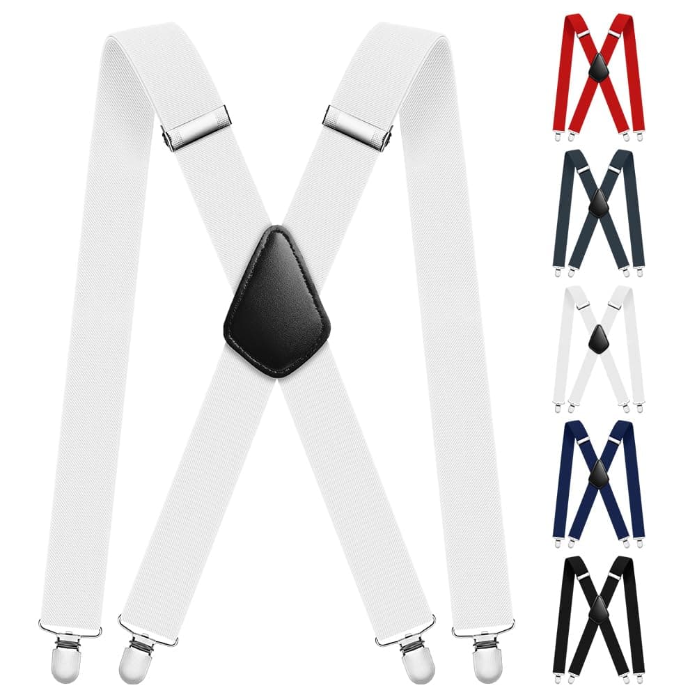 Aomig Bretelle, Bretella con Forte Clip, Elastici Registrabili Bretelle Uomo Donna Larghe 3.5cm, Bretelle Pantaloni per Camicie, Abiti, Feste, Affari