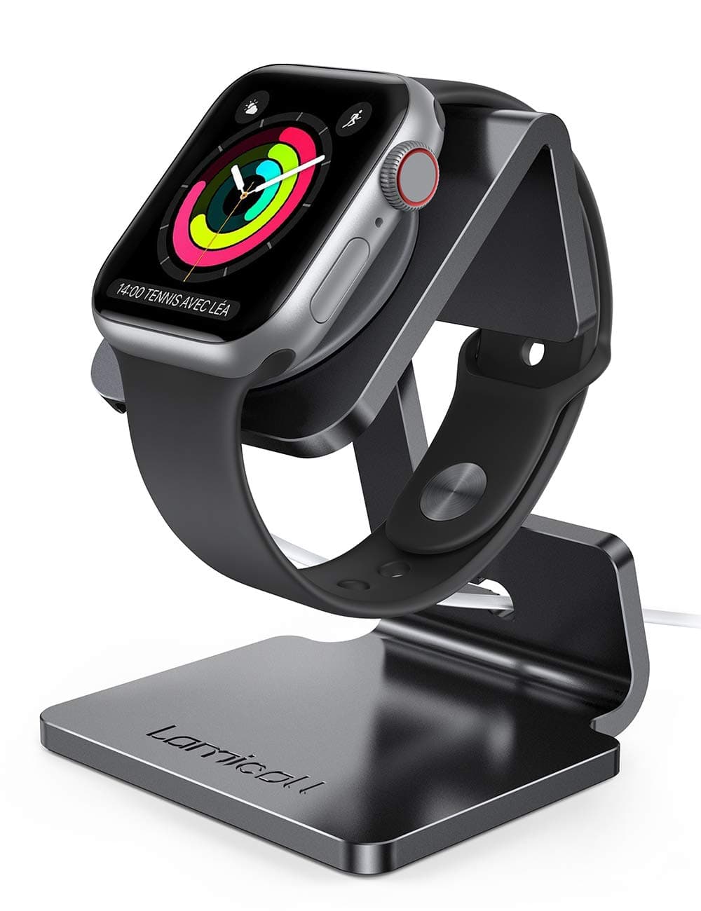 Lamicall Ladestation für Apple Watch, Charging Dock Station - Halterung Ständer für Apple Watch Series 11,10, 9, 8, SE3, Ultra 3, iWatch Series 7/6/5, 49mm / 46mm / 44mm / 42mm / 40mm / 38mm - Schwarz