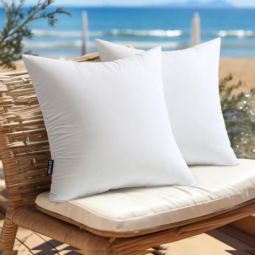 MIULEE Outdoor Kissen Wetterfest-Kissenfüllung 45x45 cm 2er Set, wasserdichte Kissen 45x45 Füllung Innenkissen