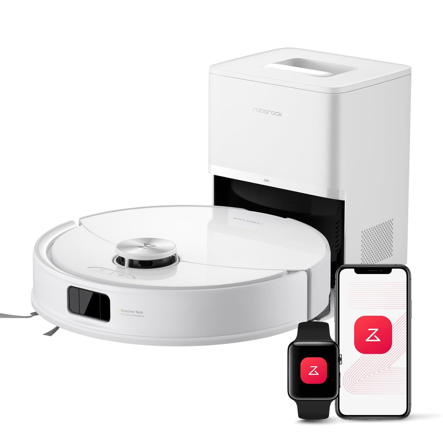 roborock Q10 S5+ Aspirateur Robot Laveur avec Station, 10000 Pa Aspiration, Vidage Automatique, Double Anti-emmêlement, Système VibraRise 2.0, Navigation & Cartographie, Évitement d'obstacles, APP