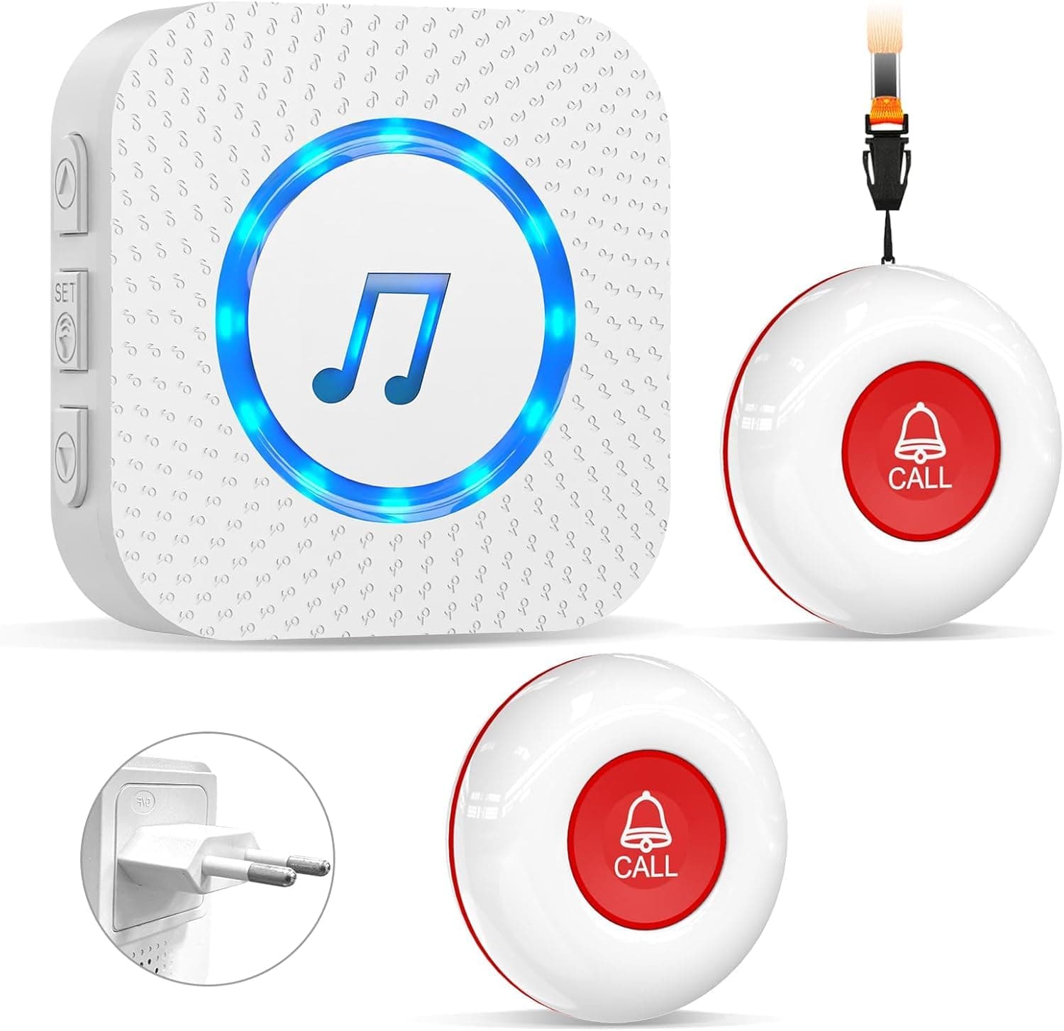 ChunHee Allarme Per Anziani/ Campanello Anziani/ Sistema Assistenza per Anziani Pazienti Distanza Di Ricezione di 500 Piedi Adatto Agli Anziani