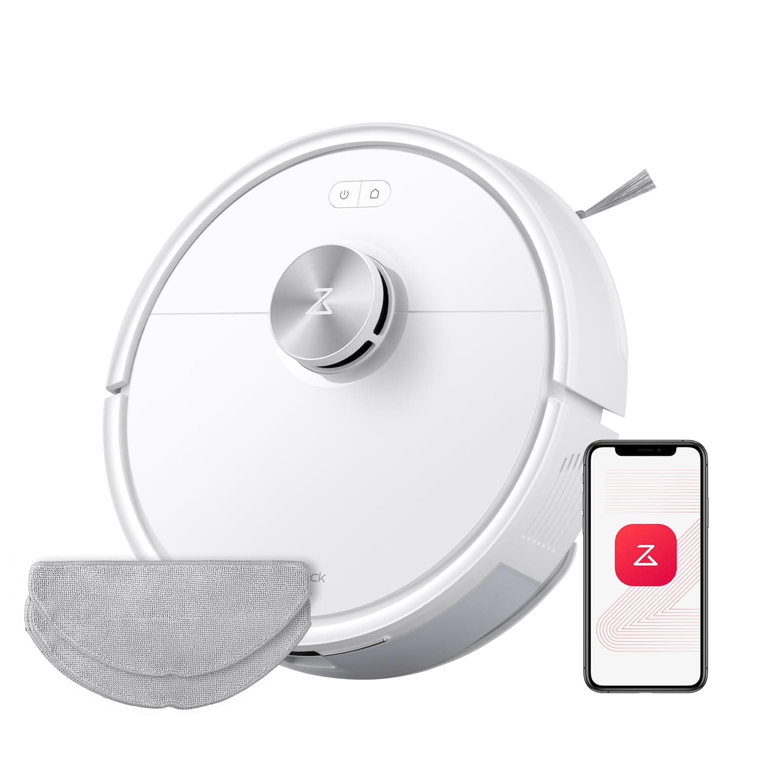 roborock Q7 M5-Set Saugroboter mit Wischfunktion, 10.000Pa Saugkraft, Dual Anti-Tangle-System, 150Min Laufzeit, LiDAR Navigation, Staubsauger Roboter für Teppich, Tierhaare, APP Steuerung (Weiß)