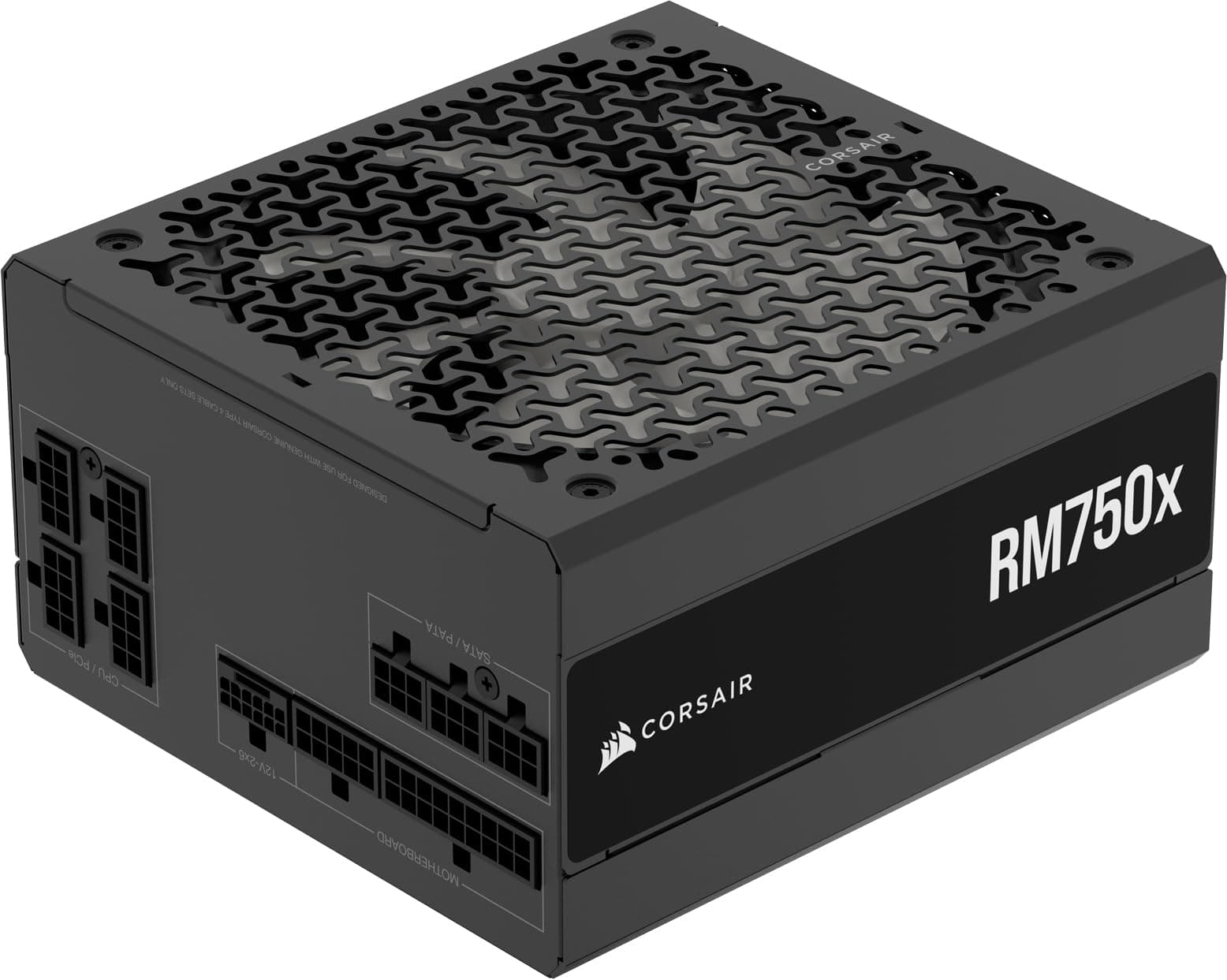 CORSAIR RM750x Geräuscharmes Vollständig Modulares ATX-Netzteil – Zero RPM-Lüftermodus, ATX 3.1-Konform, PCIe 5.1-Unterstützung, Cybenetics Gold, Native 12V-2x6-Anschluss – Schwarz
