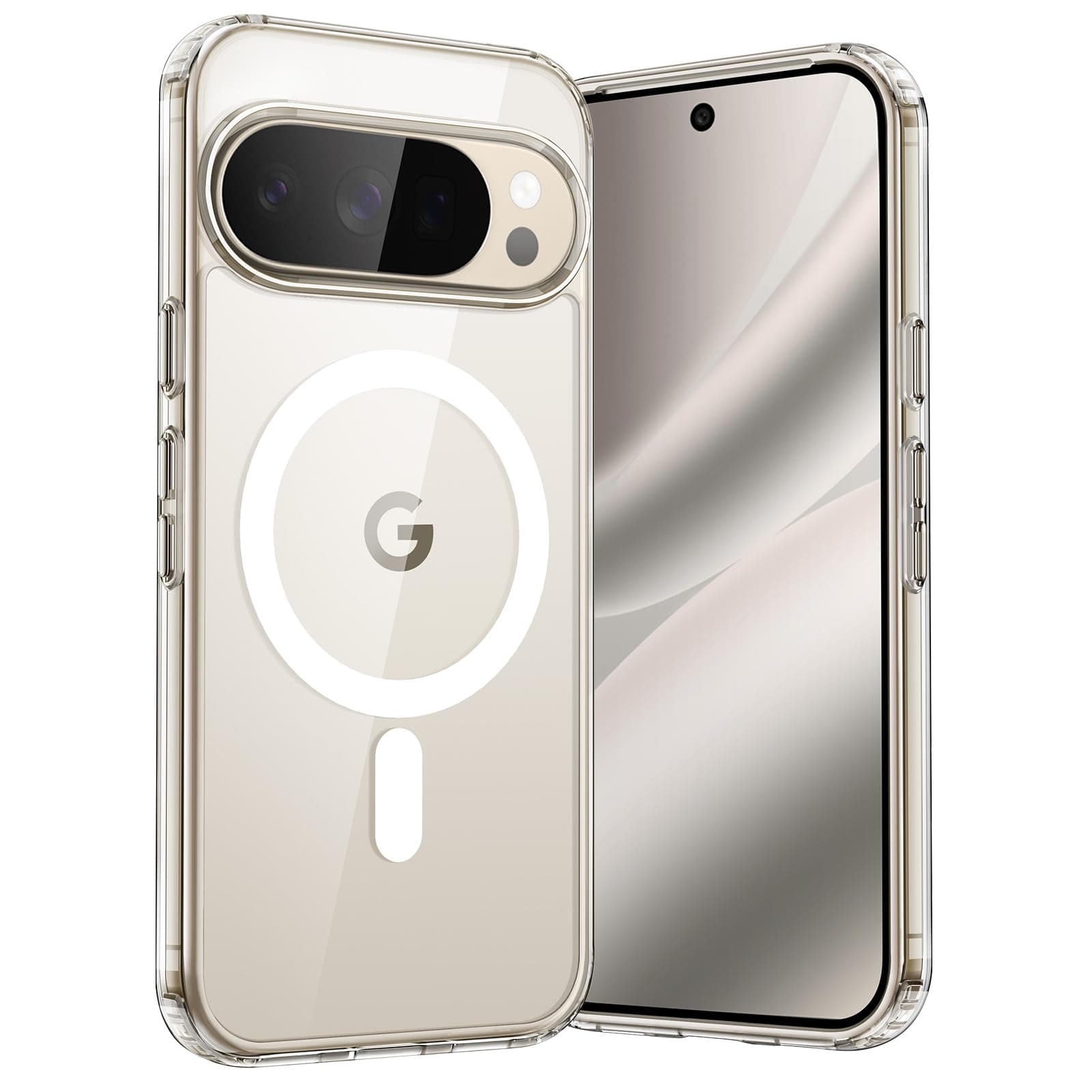 JETech Magnetisch Hülle für Google Pixel 10/10 Pro 2025 Kompatibel mit MagSafe und Pixelsnap-Ladegerät, Stoßfest Stoßfänger Handyhülle, Anti-Kratzer Transparent Rückseite (Durchsichtig)