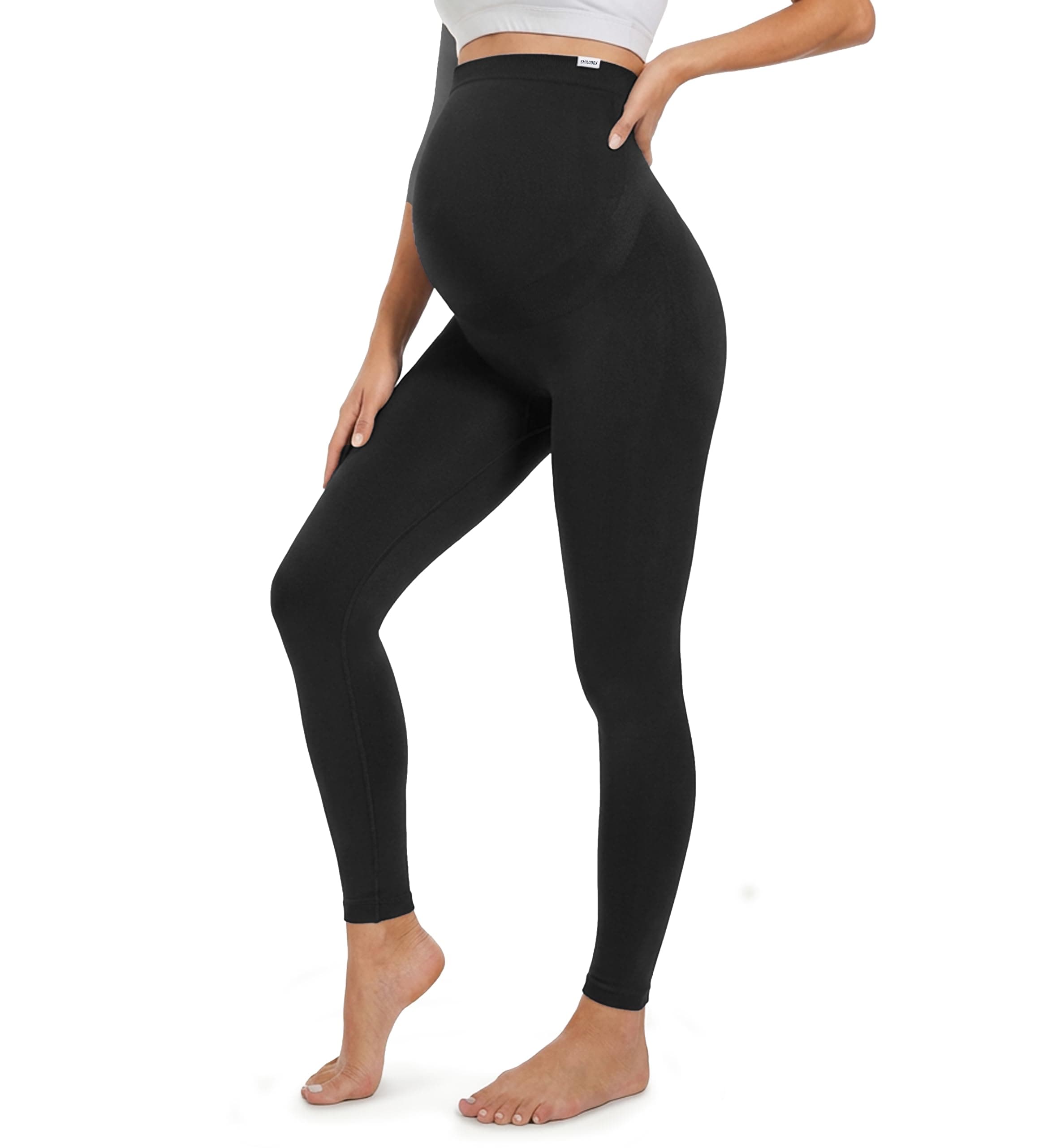 SMILODOX Umstandsleggings Damen Lorraine, Seamless Schwangerschaftsleggings mit hohem Komfortbund & Po-Kontur, elastisch, Blickdicht & bauchfreundlich, ideal für Alltag, Yoga & sanftes Training