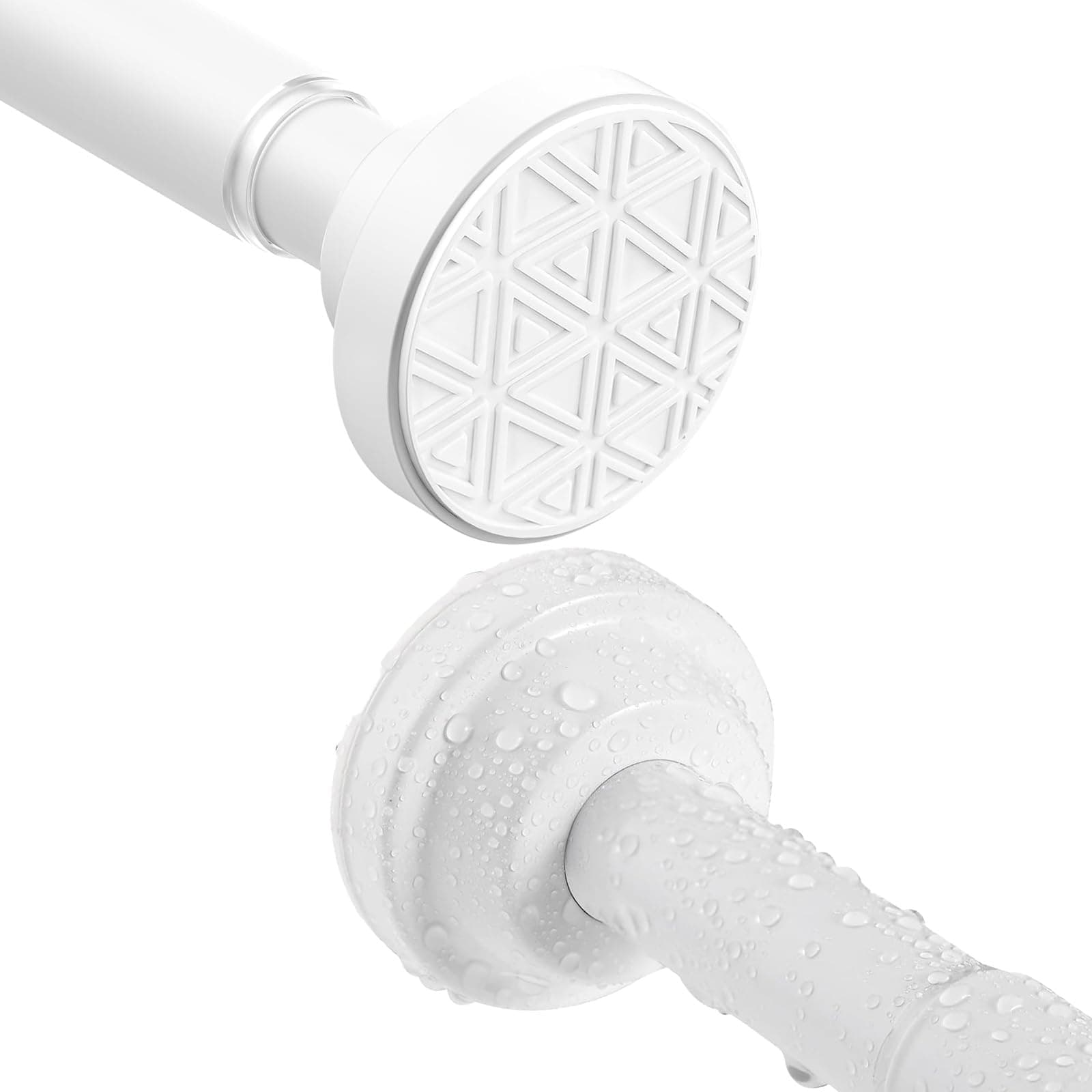 Bastone Tenda a Pressione Estensibile 60-130cm Senza Forare Asta Telescopica in Acciaio Inox 304 Bastone Tenda Doccia Bianco Antiscivolo & Mai Rustico per Finestra, Armadio, Porta