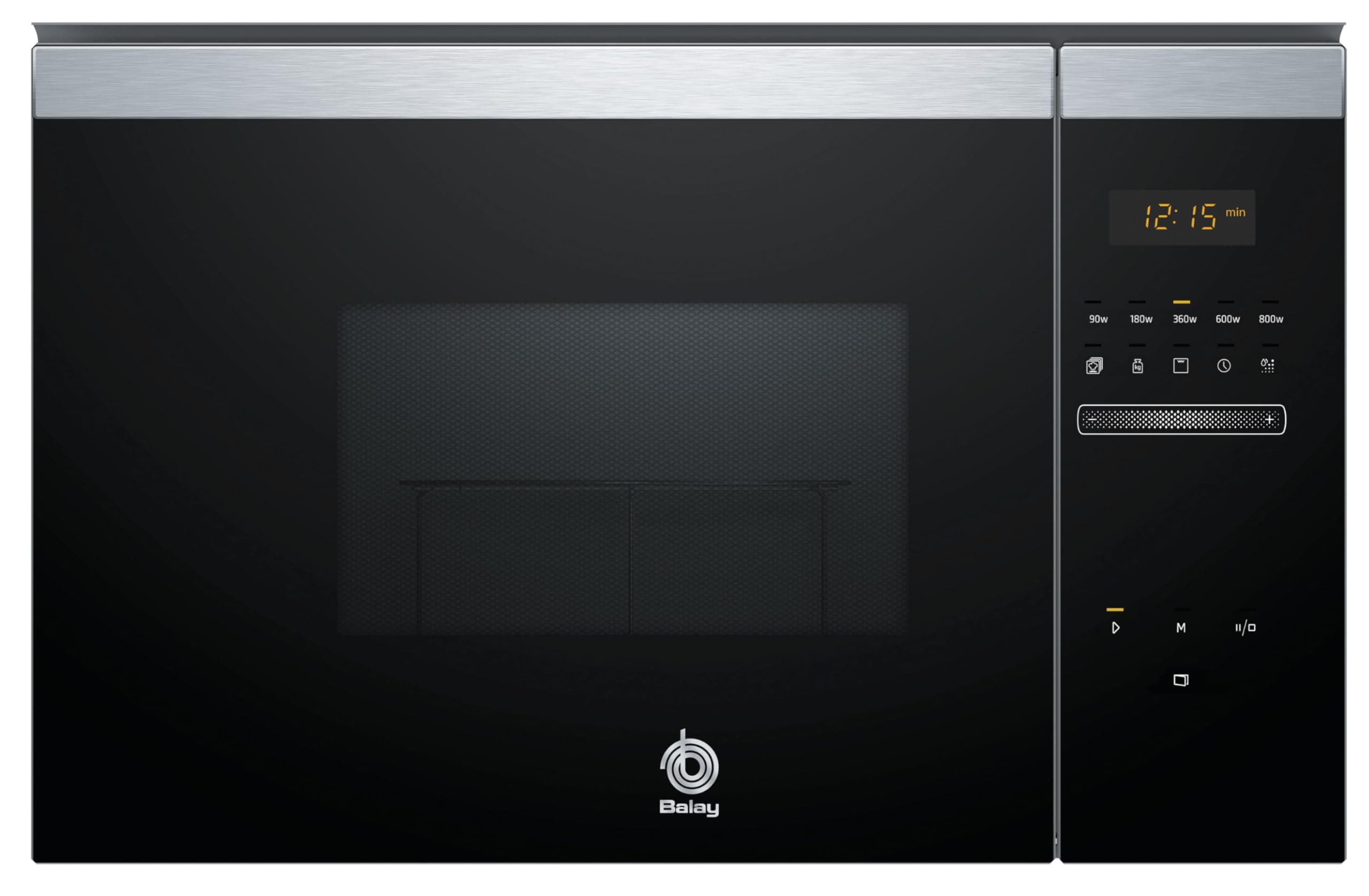 Balay - Microondas Integrable sin marco, 20 l, Grill, Limpieza Aqualisis, 8 Programas Automáticos, Control Deslizante, Cristal Negro, 3CG4172X2