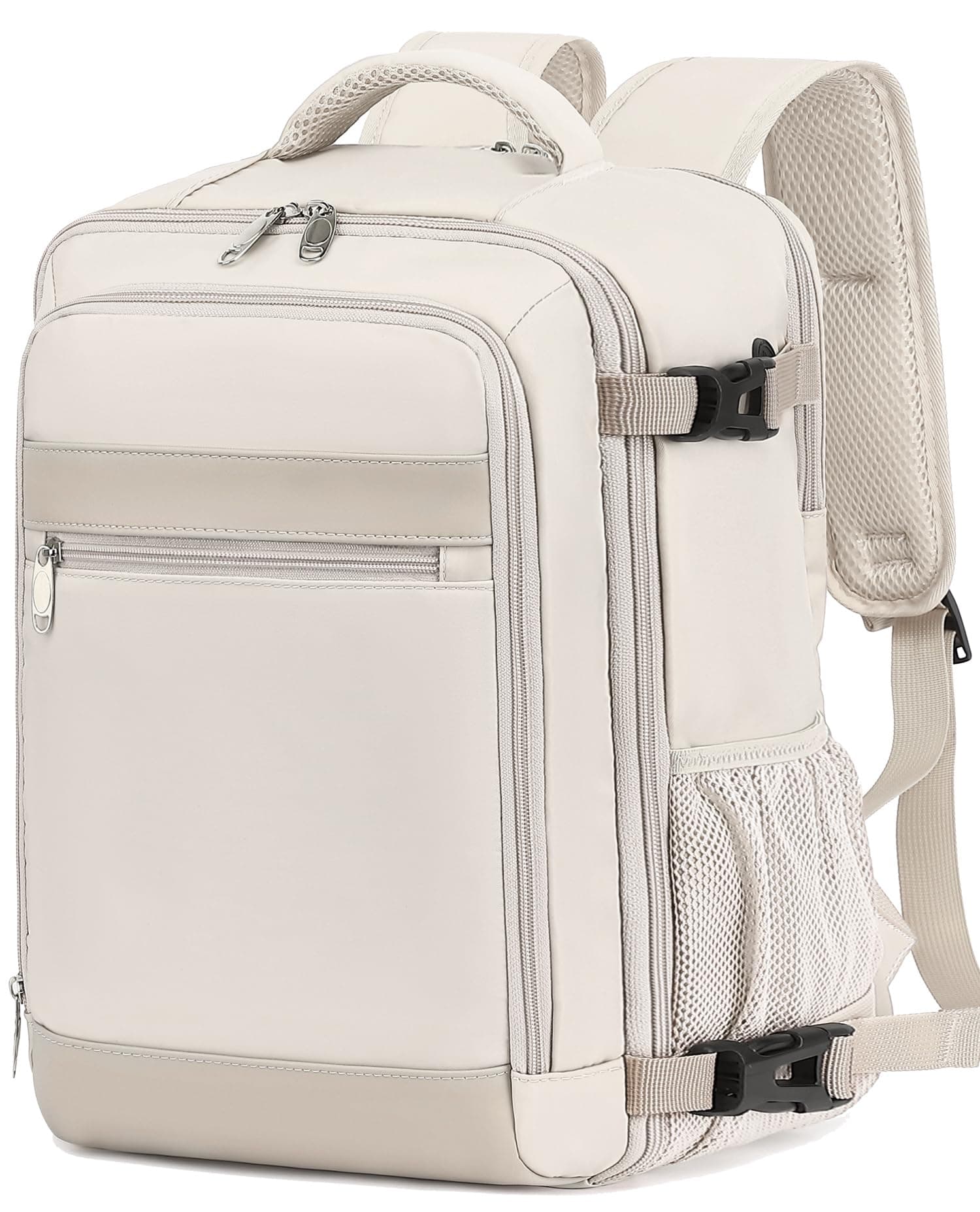 KLOSTAIN Mochila Viaje Cabina Avion 40x20x25 para Ryanair 20L Mochila Cabina Equipaje de Mano Bolso Viaje Hombre Mujer Mochilas para Portatil de 14 Pulgadas Mochila de Trabajo Escuela Beige