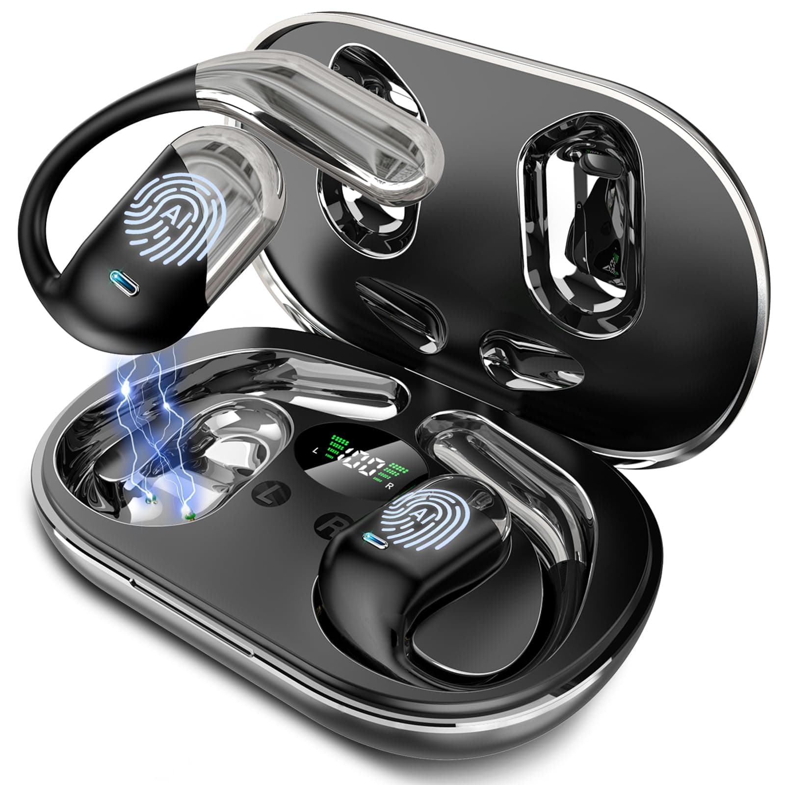 Paekole AI Cuffie Traduzione Simultanea, 2026 Auricolari Bluetooth 6.1 Wireless, 4 in1 Cuffie Traduzione Bluetooth 60 ore con ENC, 198 Lingue Auricolari Traduttori Istantanei Vocali Gratuite