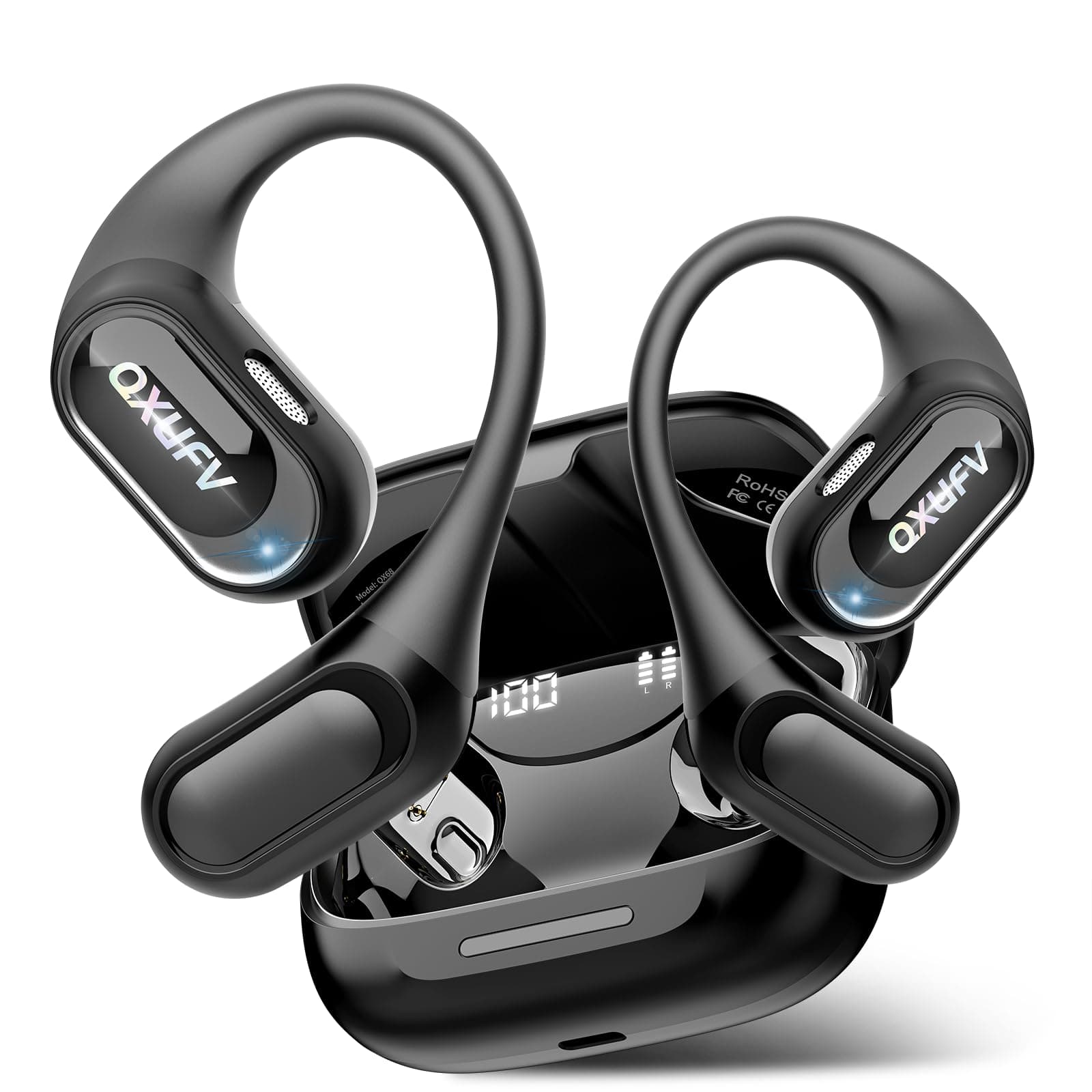 Auriculares Traductor en Tiempo Real 164 Idiomas Traductor Instantaneo de Voz, Auriculares Open-Ear Smart Ambiental, 9 Modos traducción AI, 4-en-1 Cascos Traductores, Música/Llamada/Traducción/Deporte