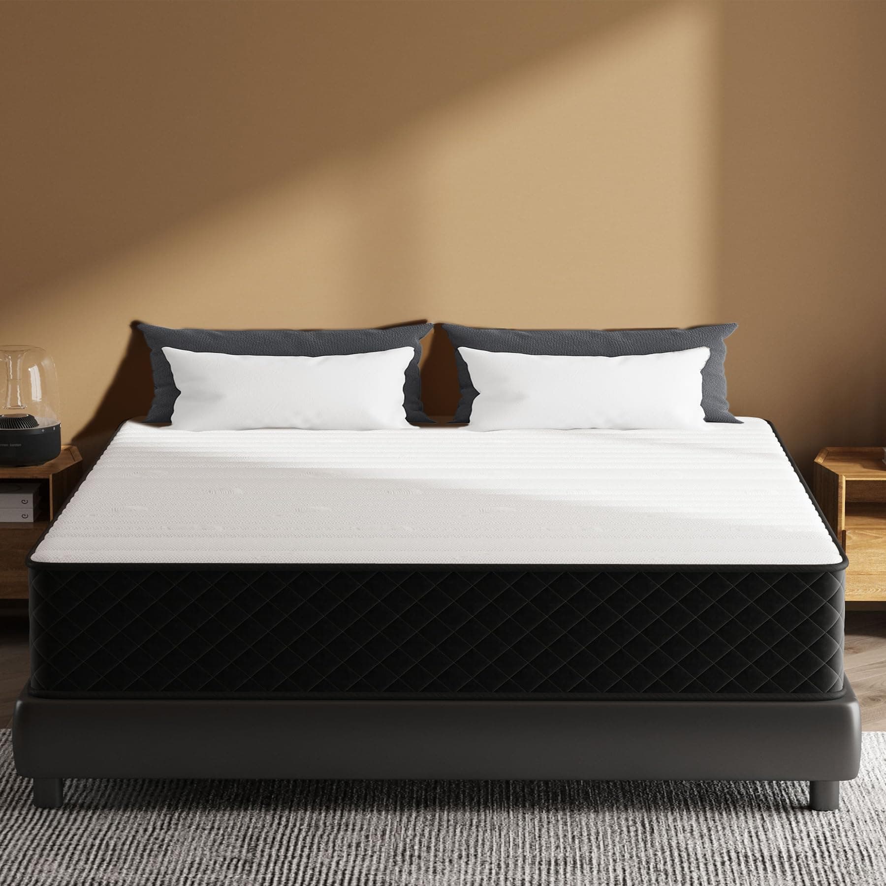 MOLPHIT Ultra Ferme Matelas 140x190cm, degré de dureté H4/H5, Épaisseur 25 cm, Certifié Oeko-TEX Matelas en Mousse à Mémoire de Forme, 7 Zones, Soutien Parfait, Durable, Respirant et Silencieu