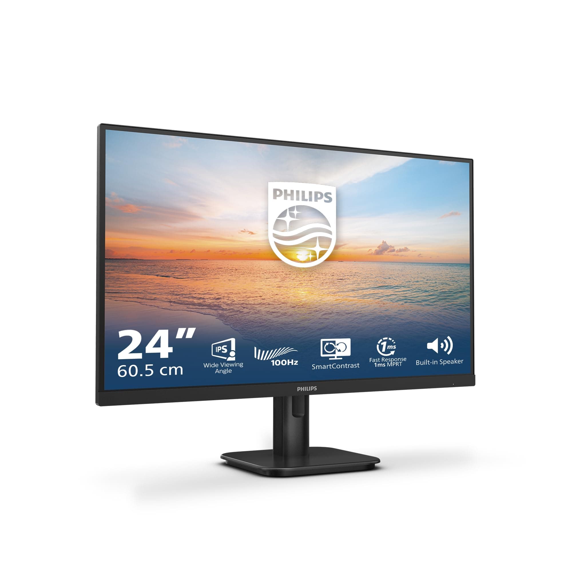 Philips 24E1N1200A - Monitor Full HD da 24 pollici, 120 Hz, Adaptive Sync., altoparlanti (1920x1080, 1x D-Sub, 1x HDMI 1.4, 1x DisplayPort 1.2) nero