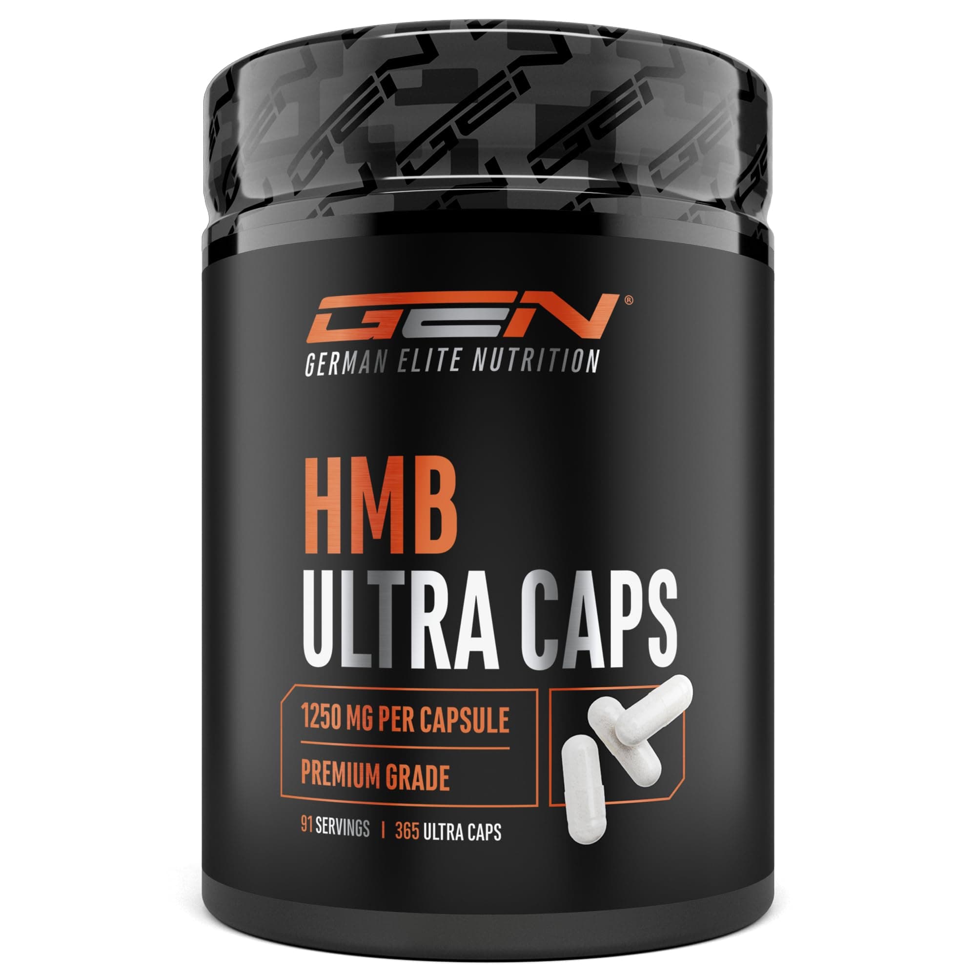 HMB Ultra Caps - 365 Kapseln - Hochdosiert mit 3600 mg reinem Calcium-β-Hydroxy-β-Methylbutyrat (Calcium-HMB) pro Tagesdosis - Ohne unerwünschte Zusätze